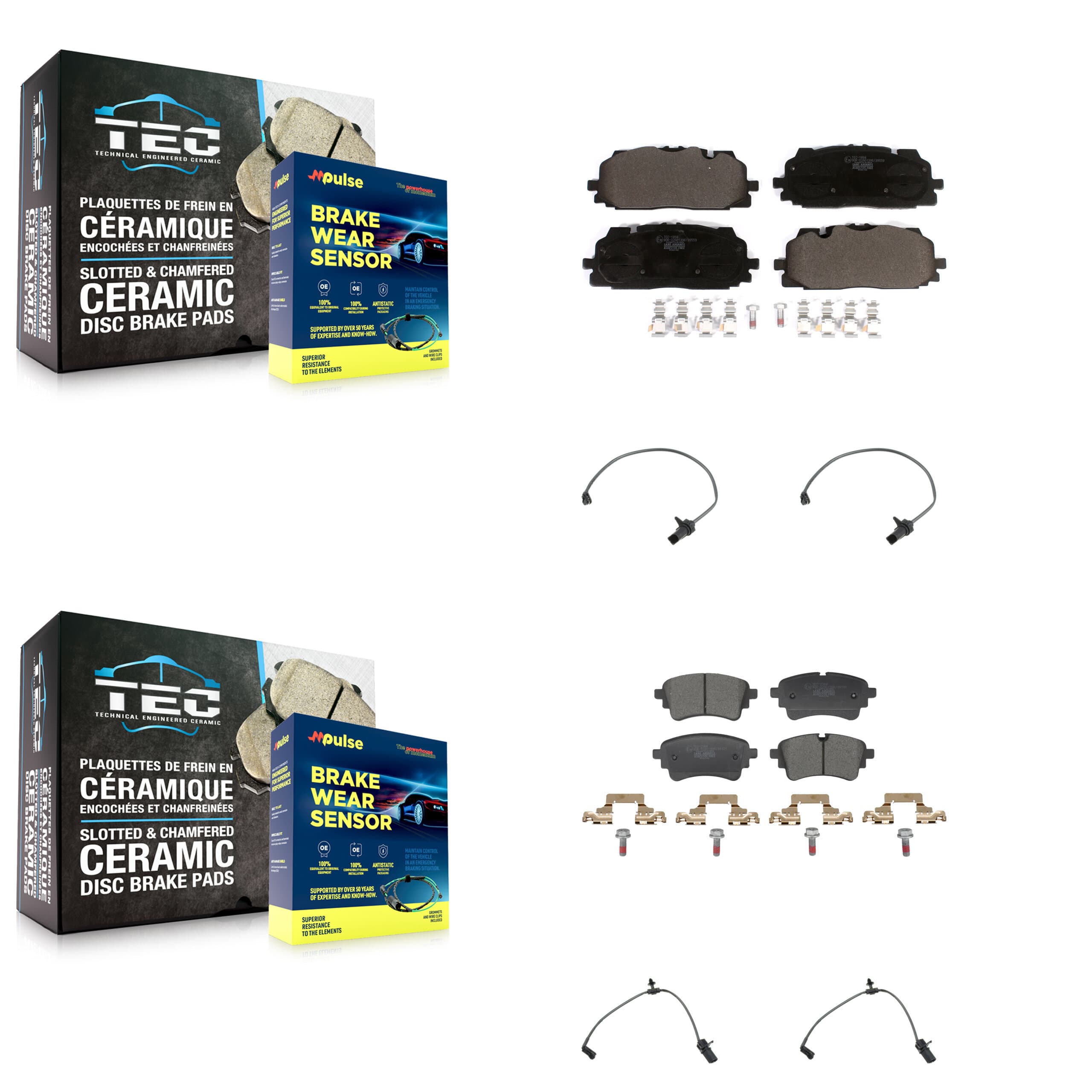 TEC - KTW-101628 - Front and Rear Disc Brake Pad Kits image 1