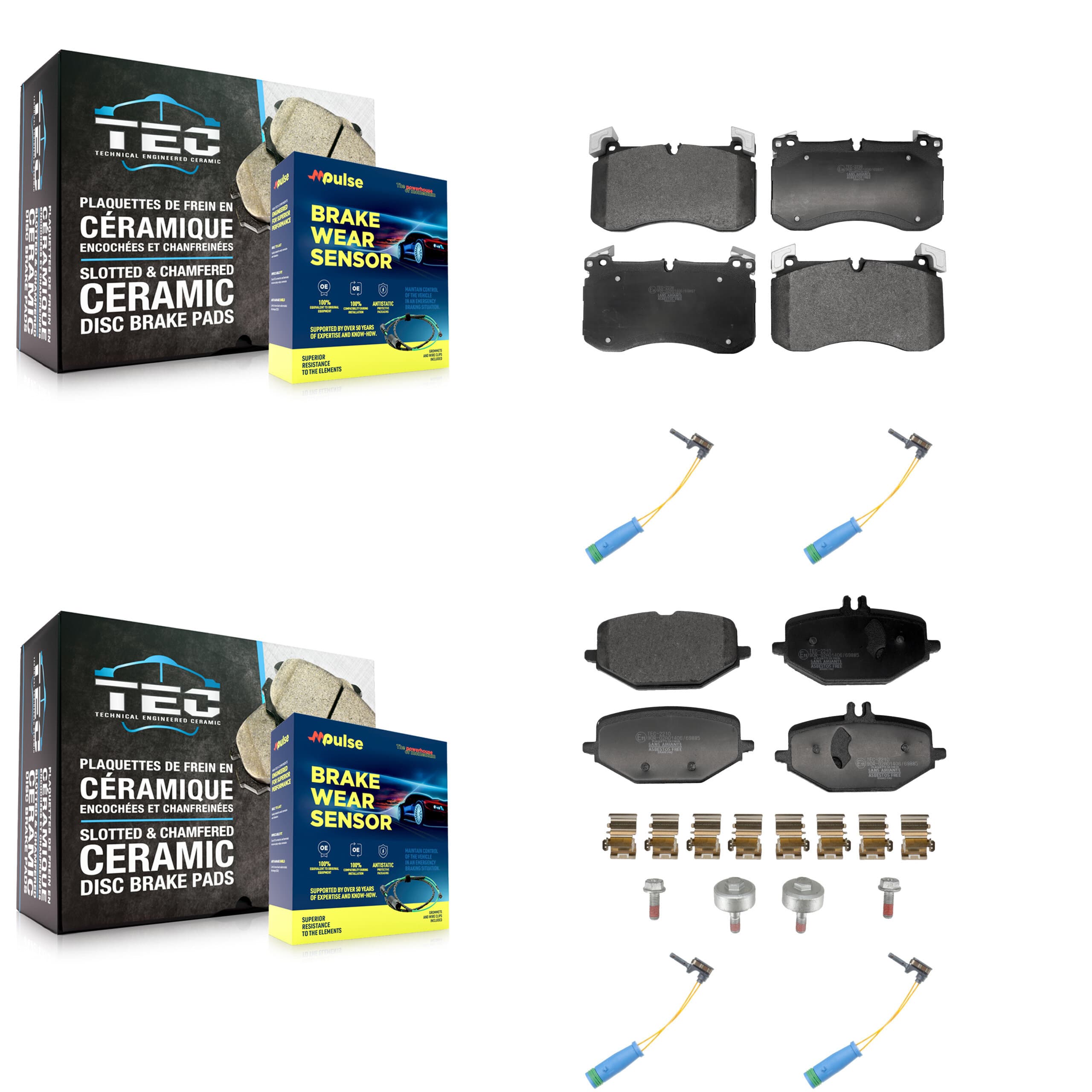 TEC - KTW-101639 - Front and Rear Disc Brake Pad Kits image 1