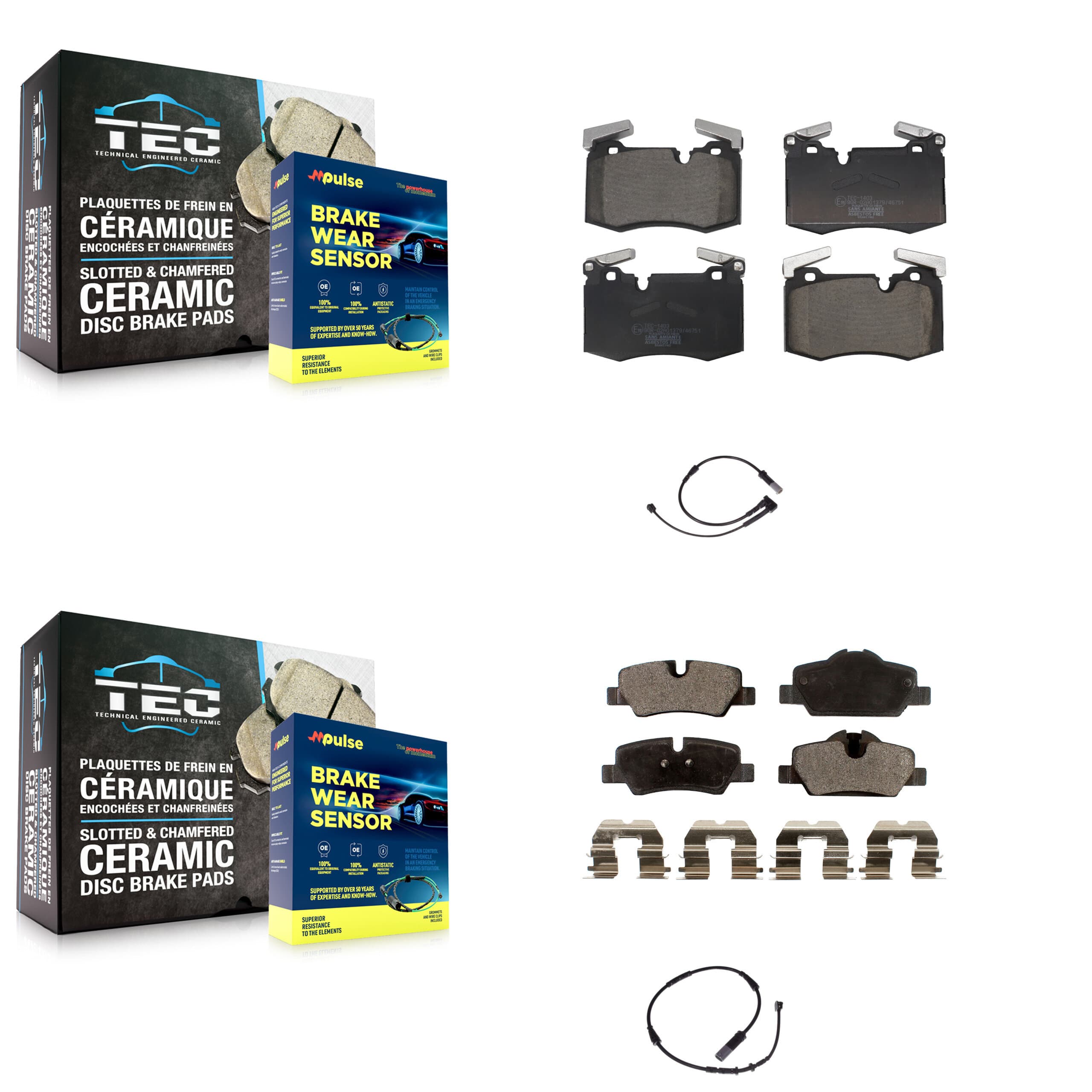 TEC - KTW-101648 - Front and Rear Disc Brake Pad Kits image 1
