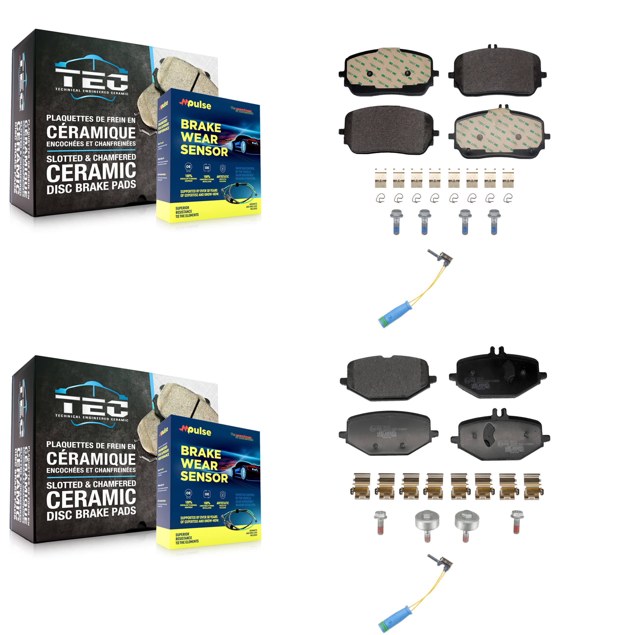 TEC - KTW-101660 - Front and Rear Disc Brake Pad Kits image 1