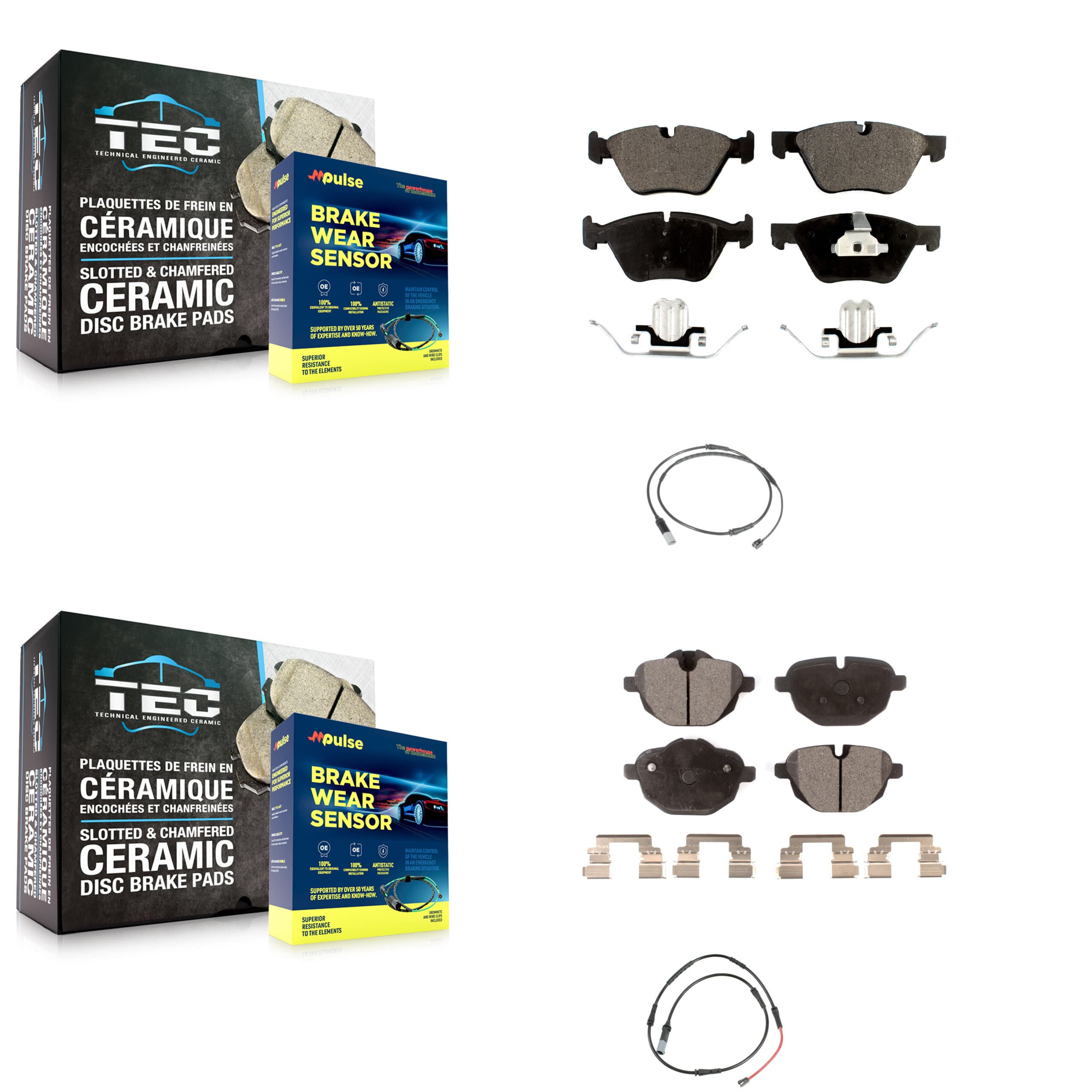 TEC - KTW-101756 - Front and Rear Disc Brake Pad Kits image 1