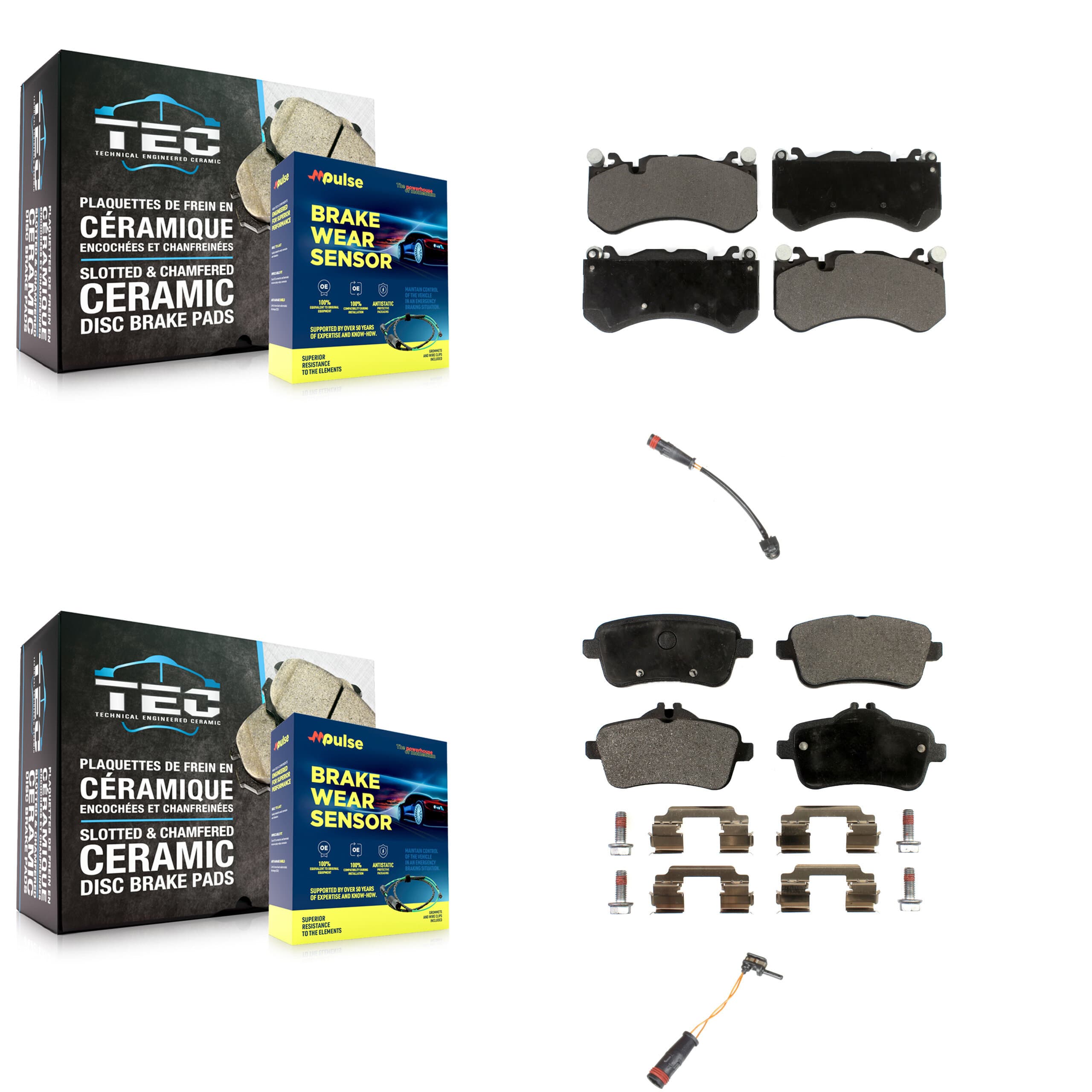 TEC - KTW-101760 - Front and Rear Disc Brake Pad Kits image 1