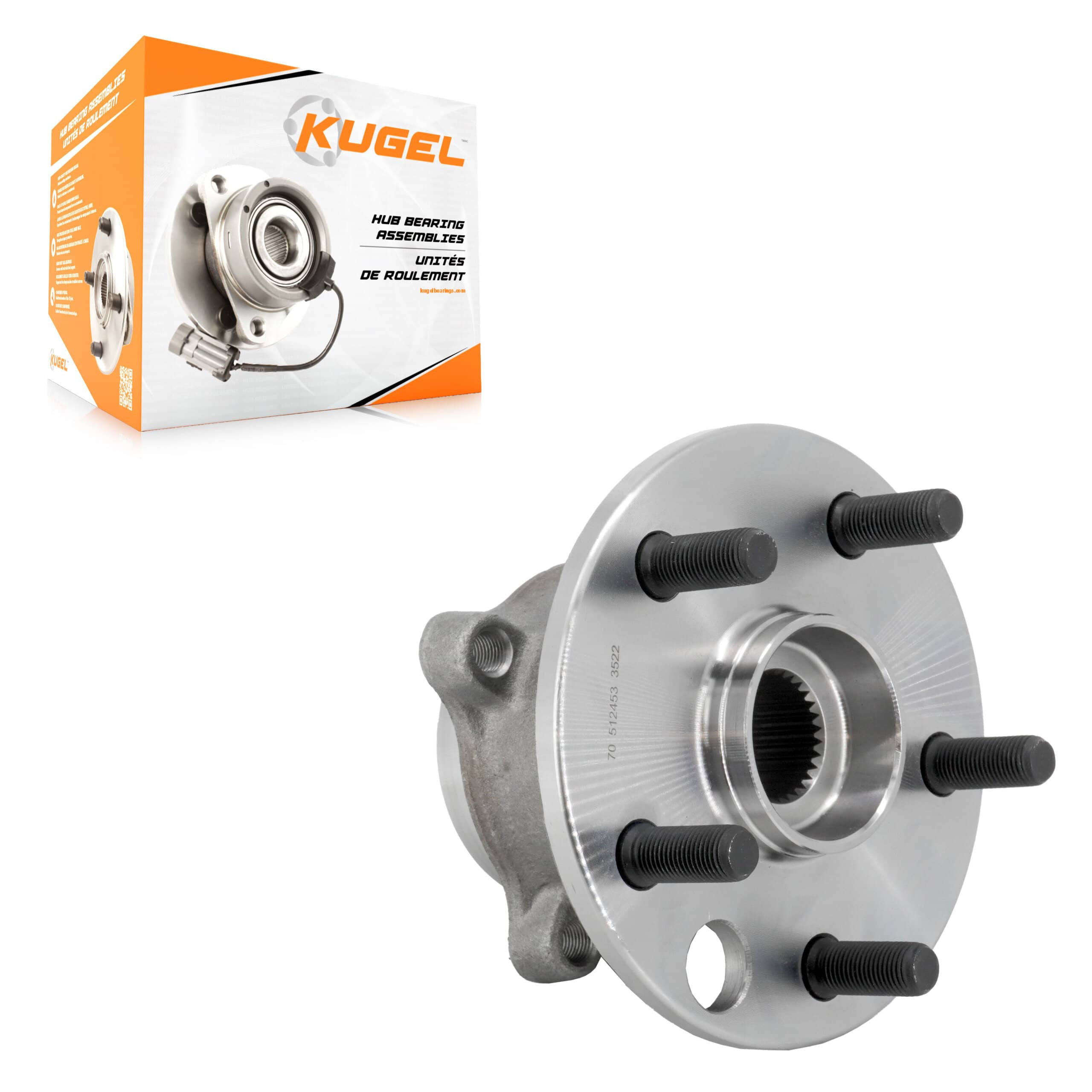 Kugel - 70-512453 - Rear Wheel Bearing and Hub Assembly