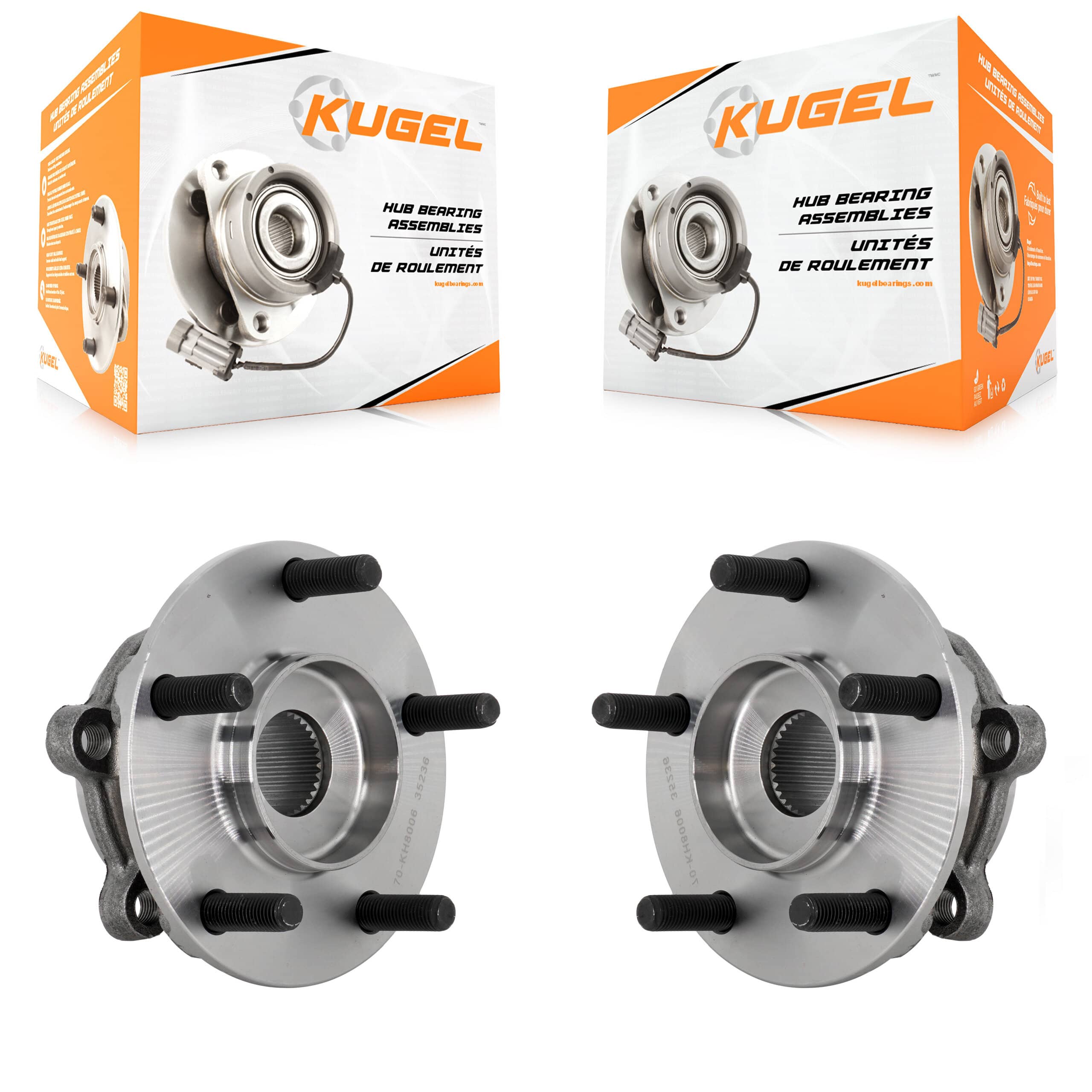 Kugel - K70-102069 - Front Wheel Bearing and Hub Assembly Kits