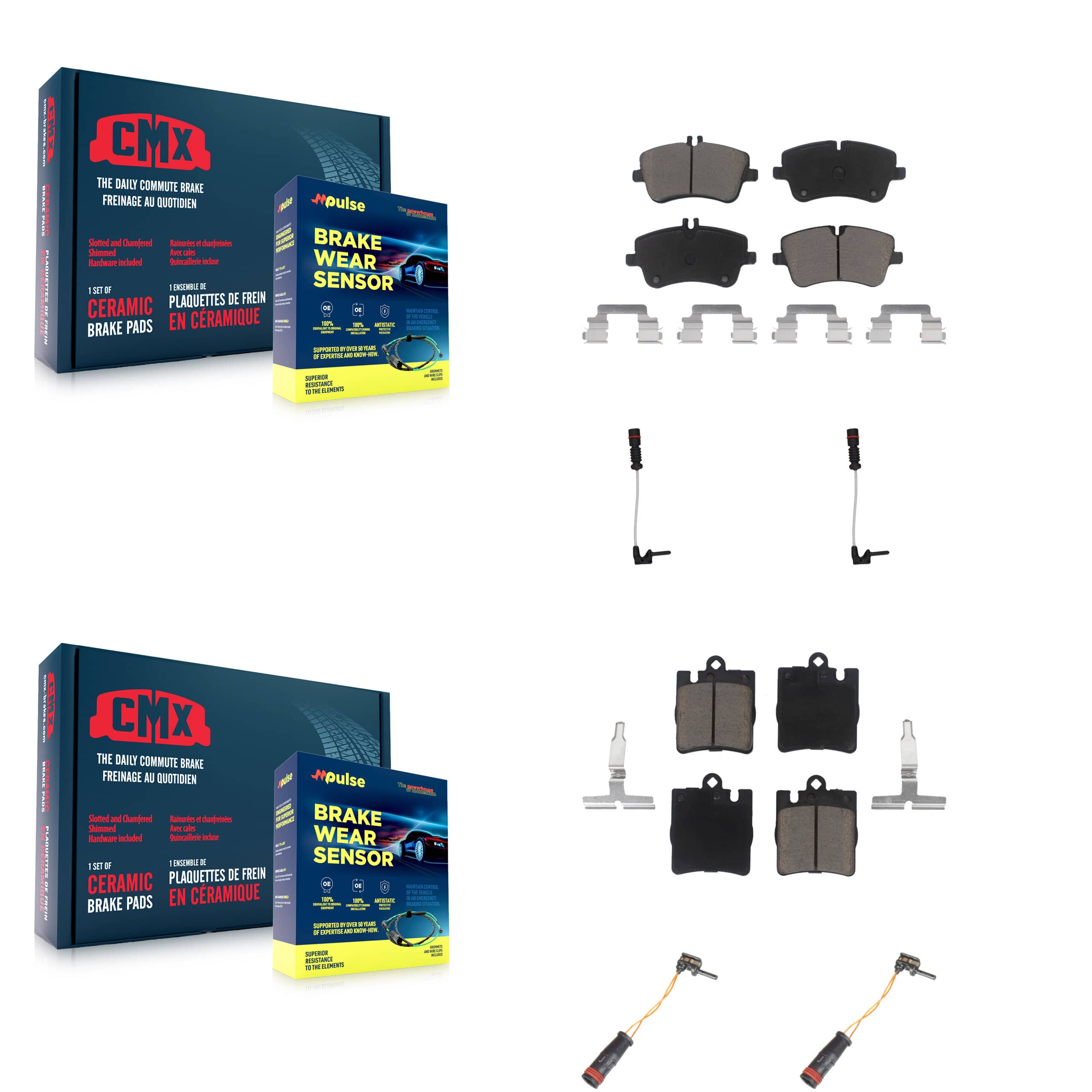 CMX - KCW-100225 - Front and Rear Disc Brake Pad Kits