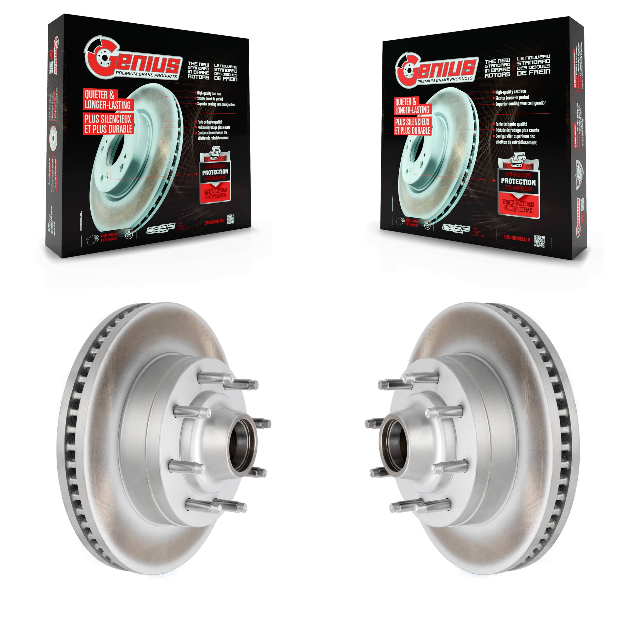 Genius - KG-100009 - Front Disc Brake Rotor and Hub Assembly Kits