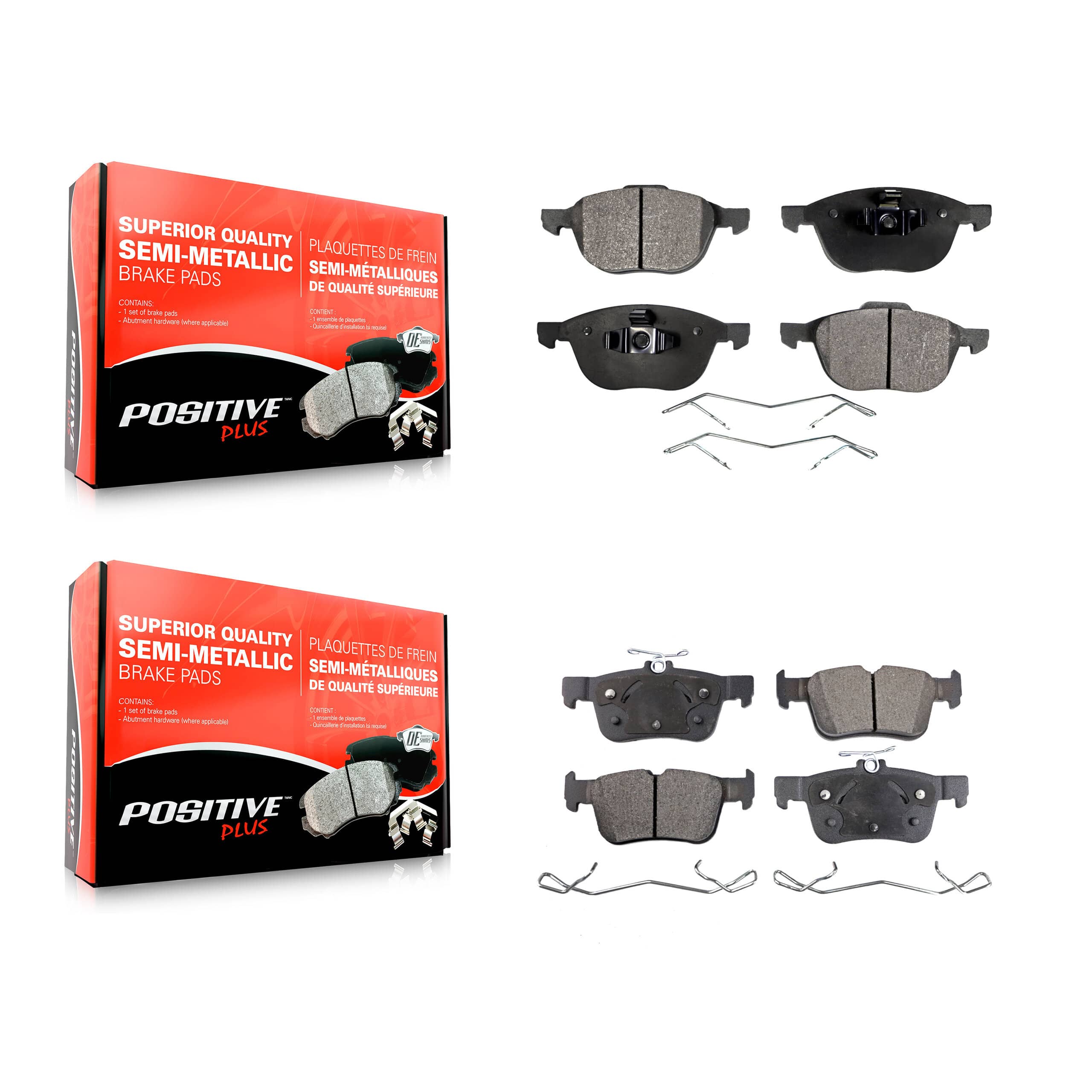 Positive Plus - KPF-100023 - Front and Rear Disc Brake Pad Kits