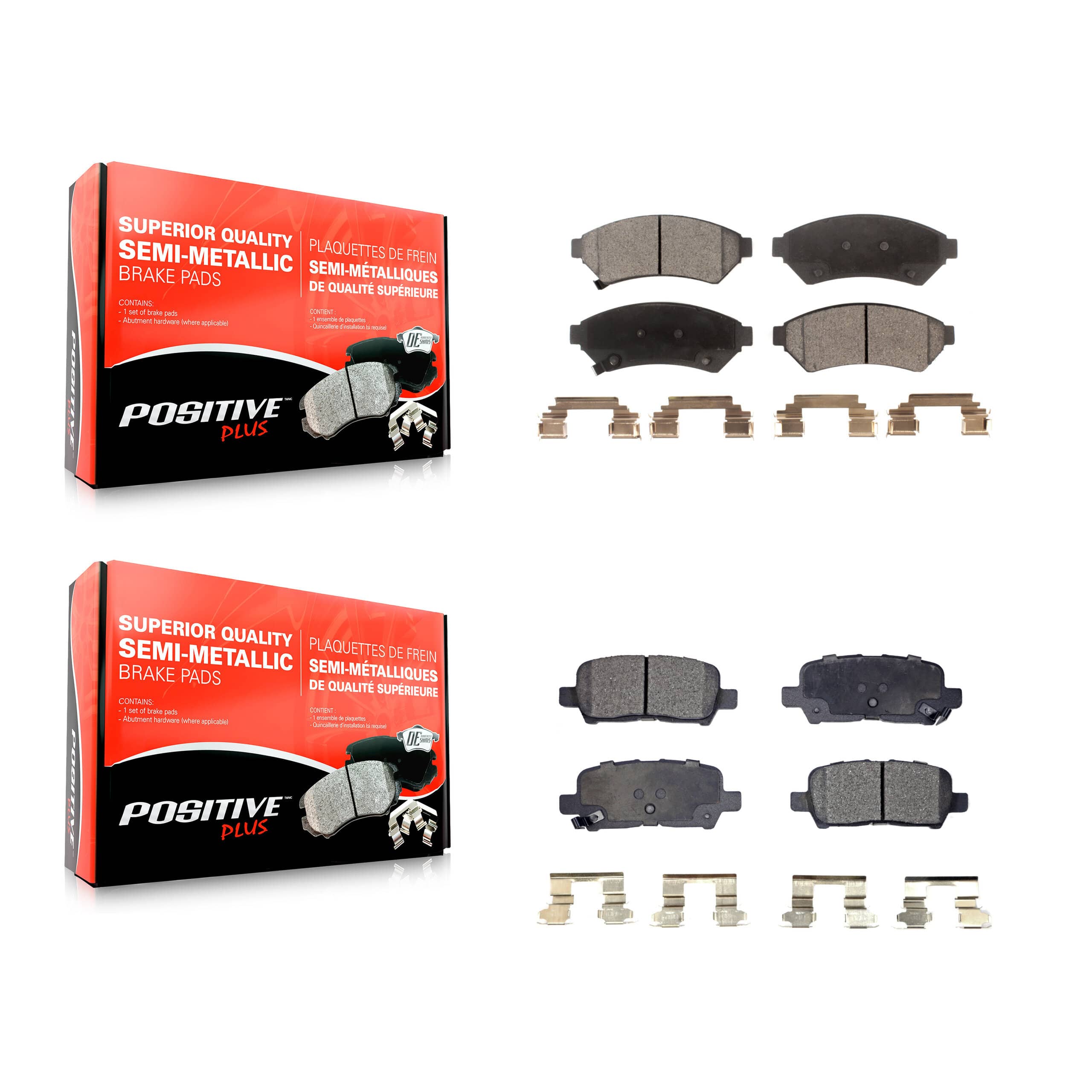 Positive Plus - KPF-100039 - Front and Rear Disc Brake Pad Kits