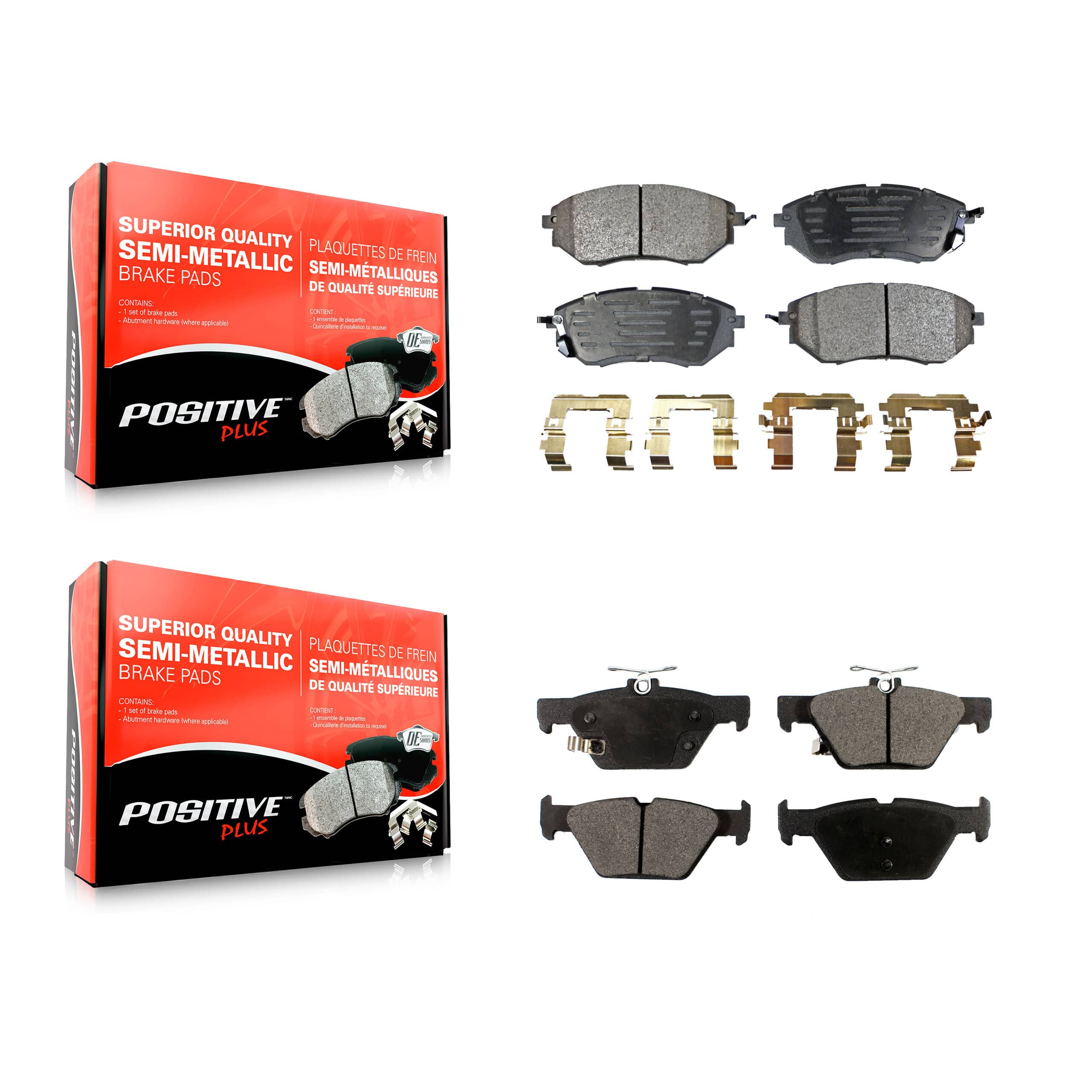 Positive Plus - KPF-100041 - Front and Rear Disc Brake Pad Kits