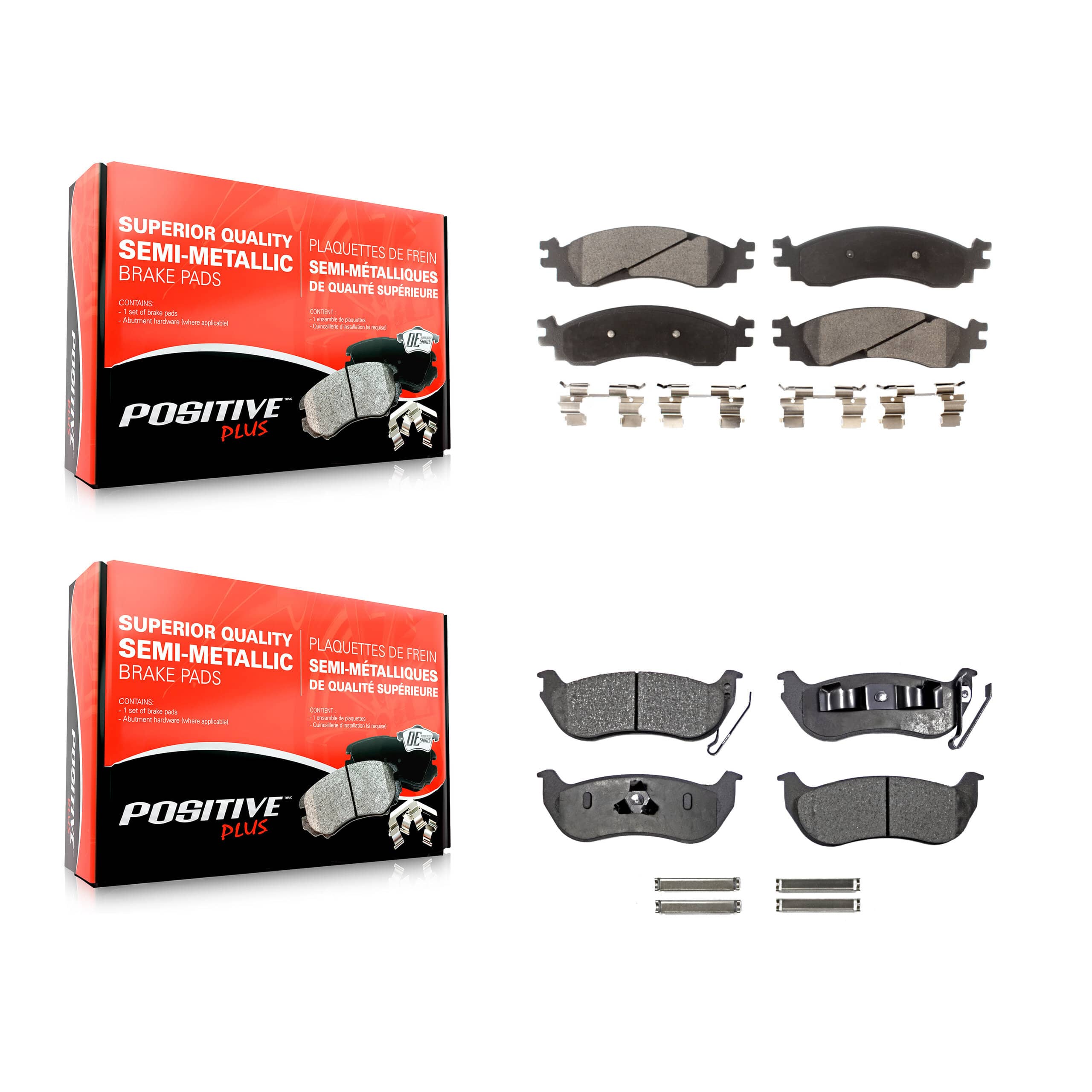 Positive Plus - KPF-100065 - Front and Rear Disc Brake Pad Kits