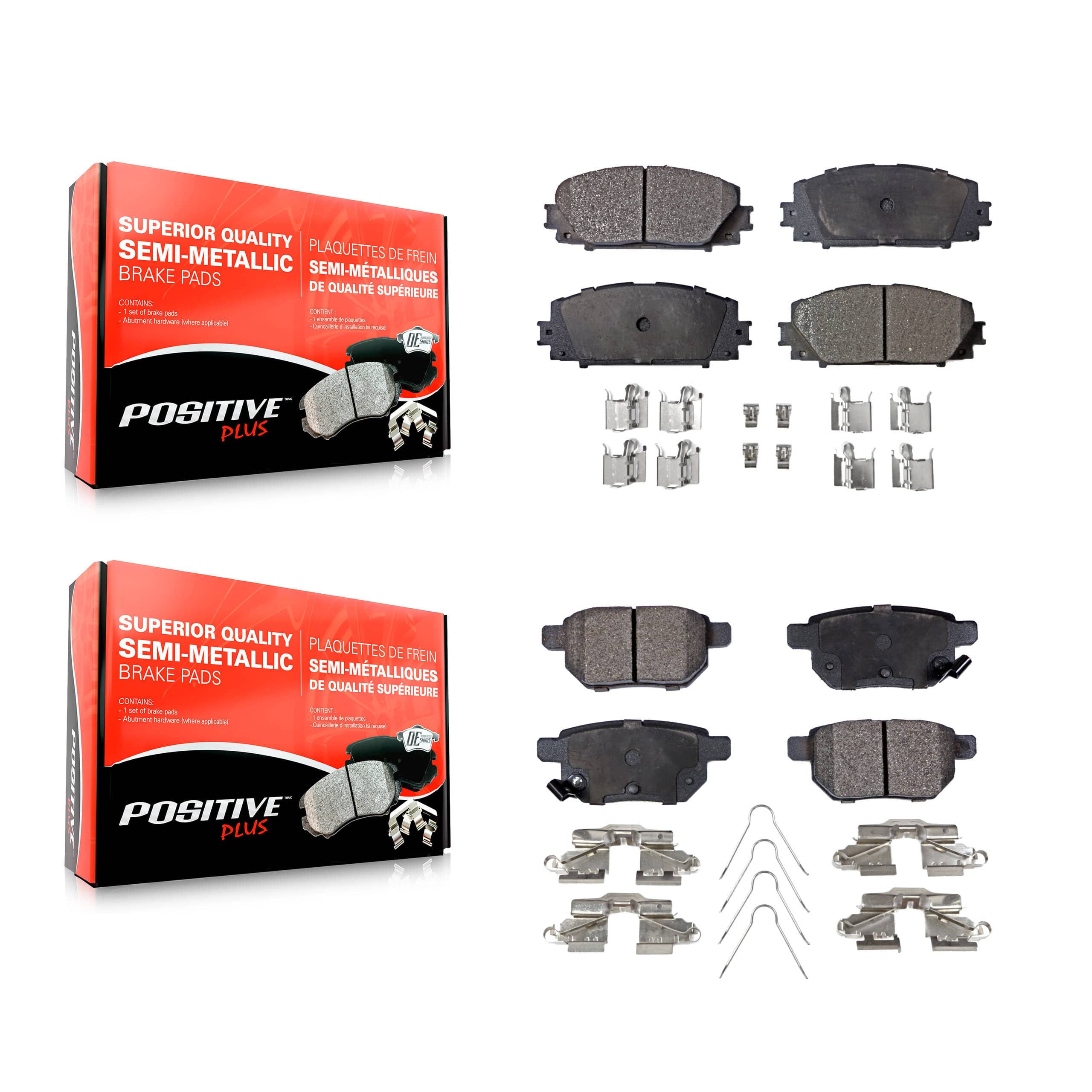 Positive Plus - KPF-100075 - Front and Rear Disc Brake Pad Kits