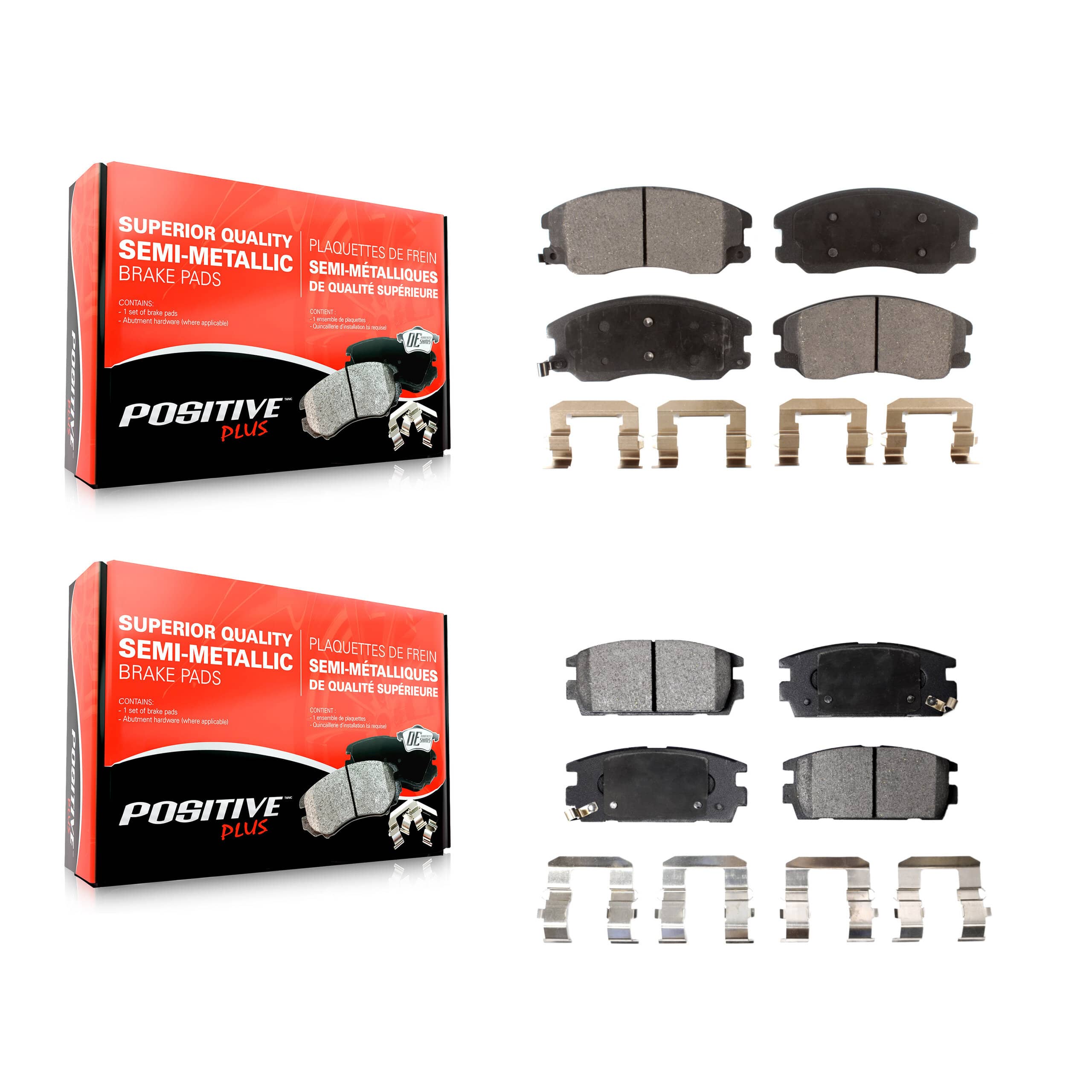 Positive Plus - KPF-100096 - Front and Rear Disc Brake Pad Kits