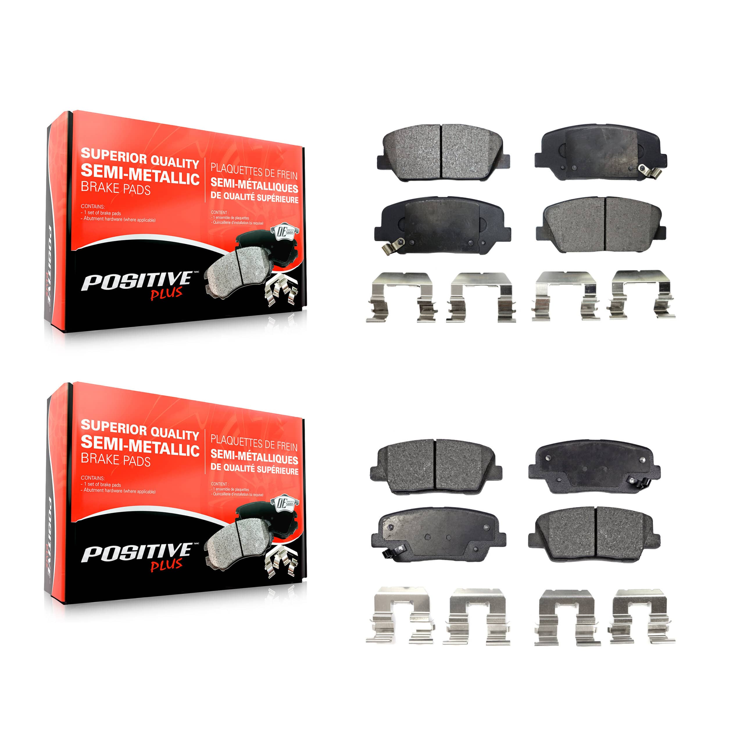Positive Plus - KPF-100172 - Front and Rear Disc Brake Pad Kits