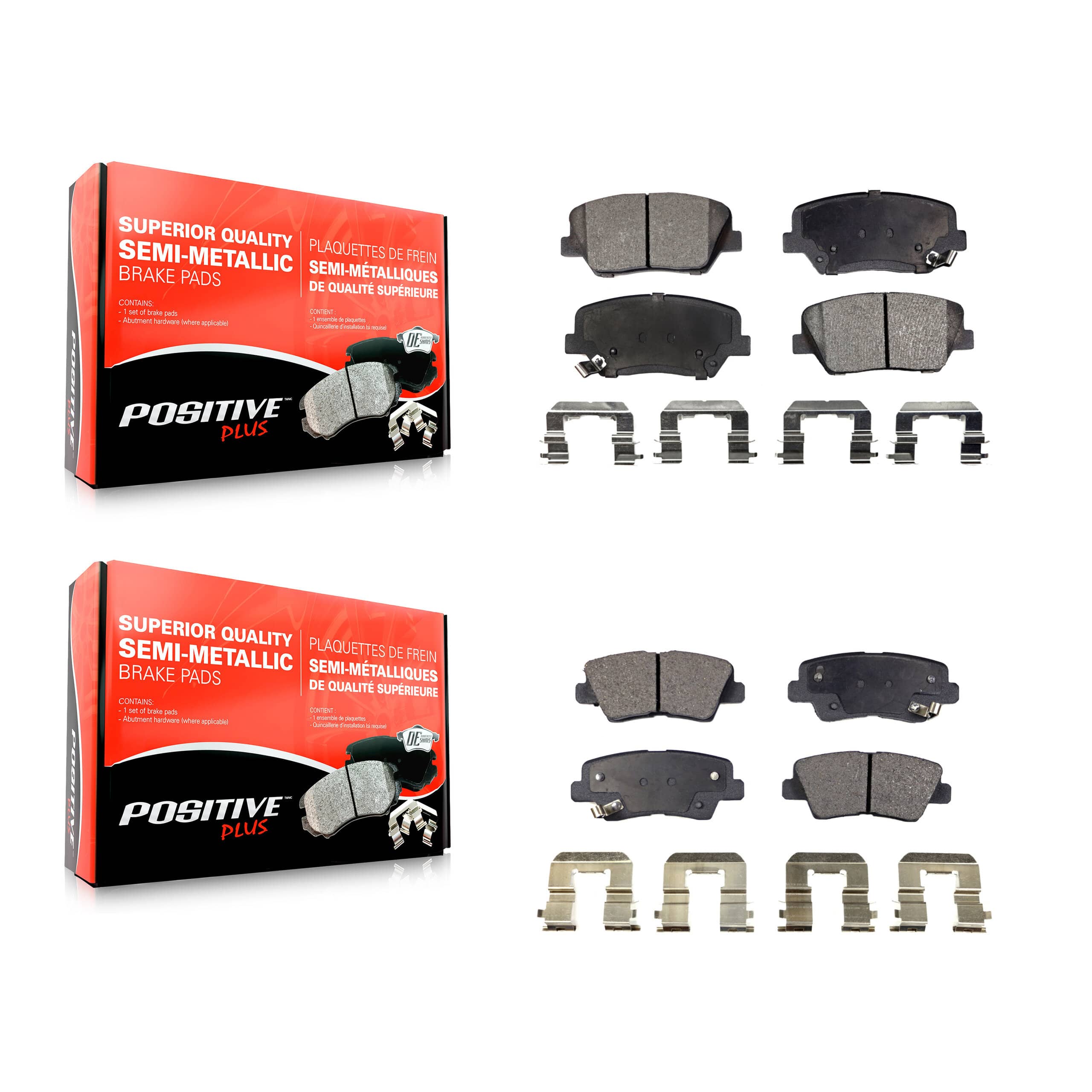 Positive Plus - KPF-100185 - Front and Rear Disc Brake Pad Kits