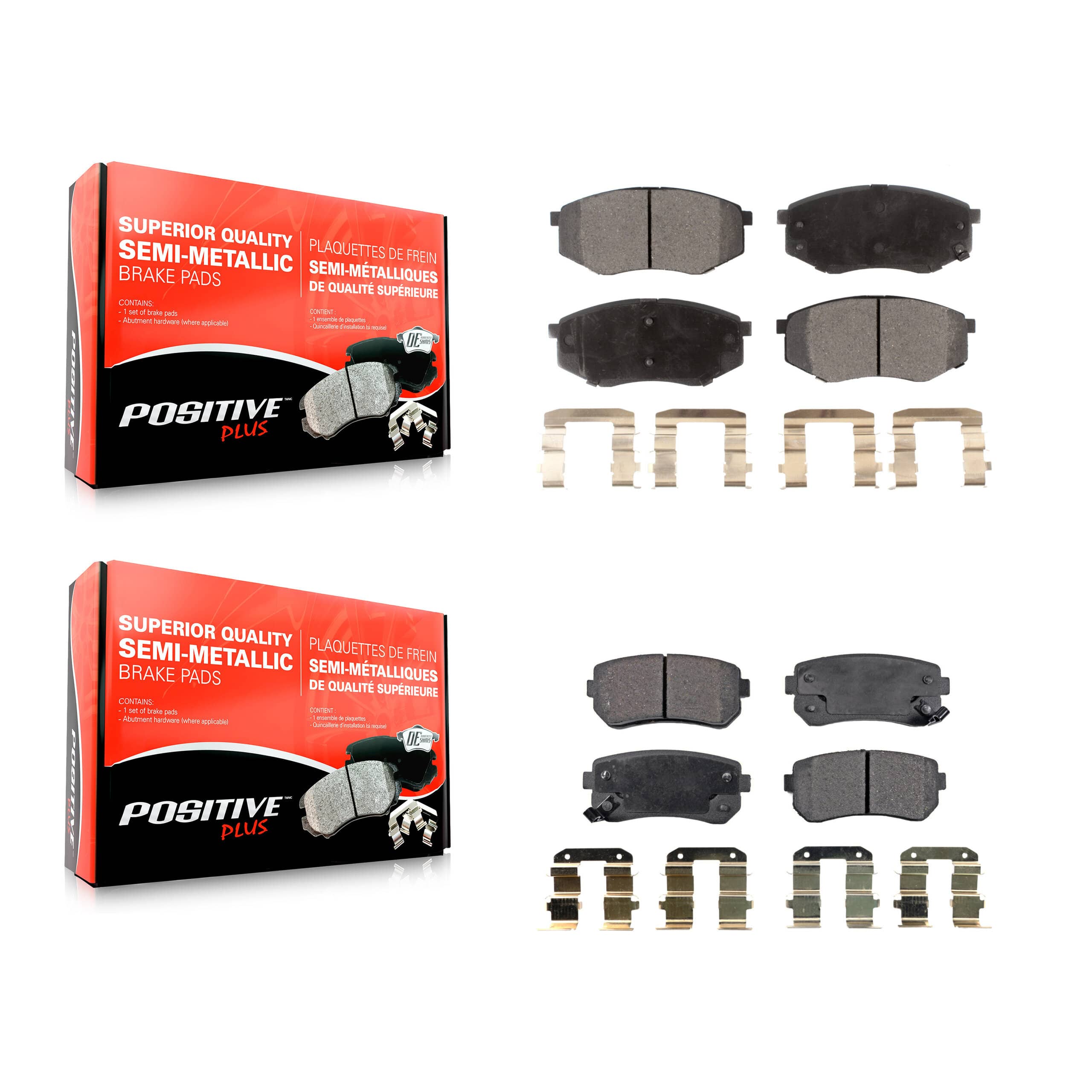 Positive Plus - KPF-100190 - Front and Rear Disc Brake Pad Kits