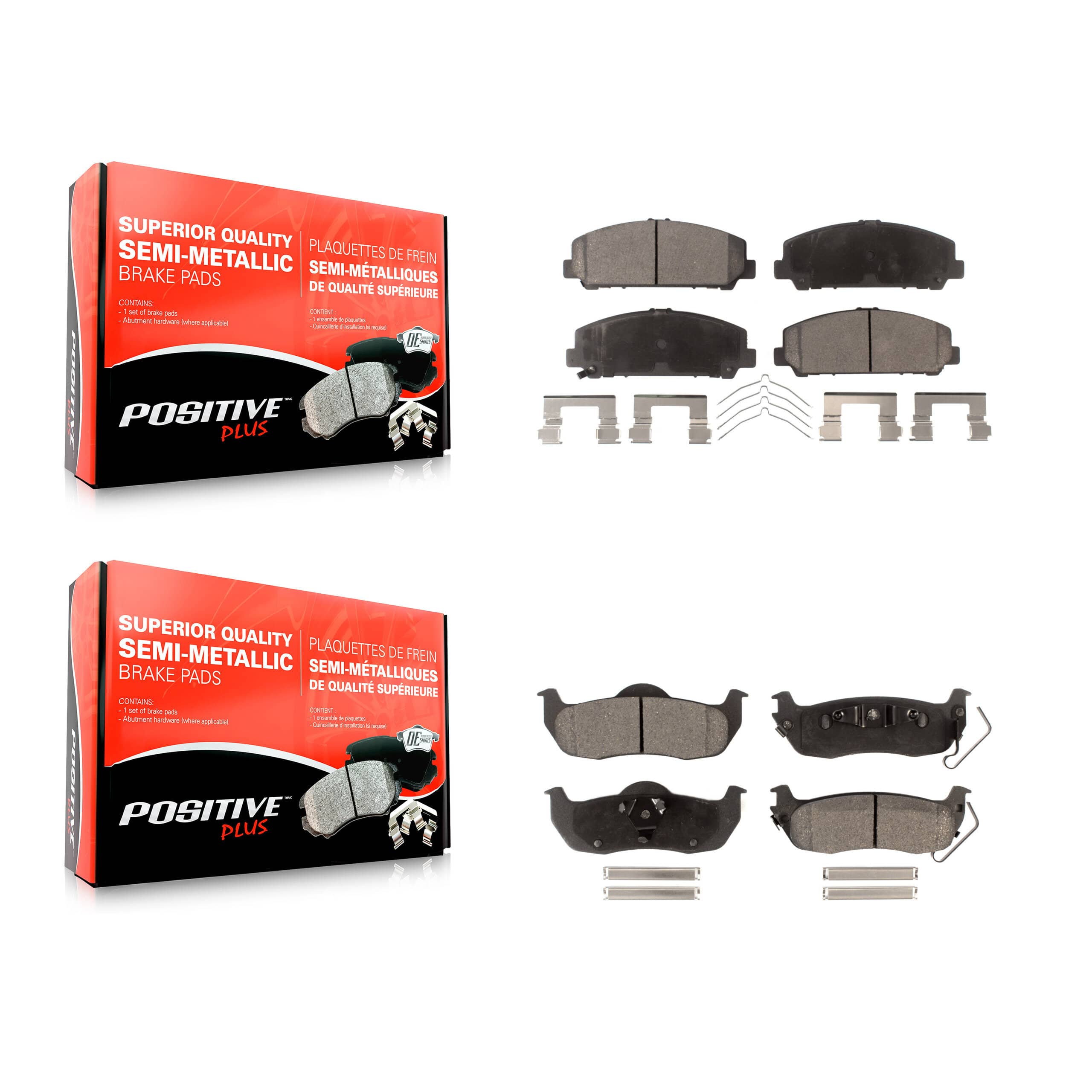 Positive Plus - KPF-100206 - Front and Rear Disc Brake Pad Kits