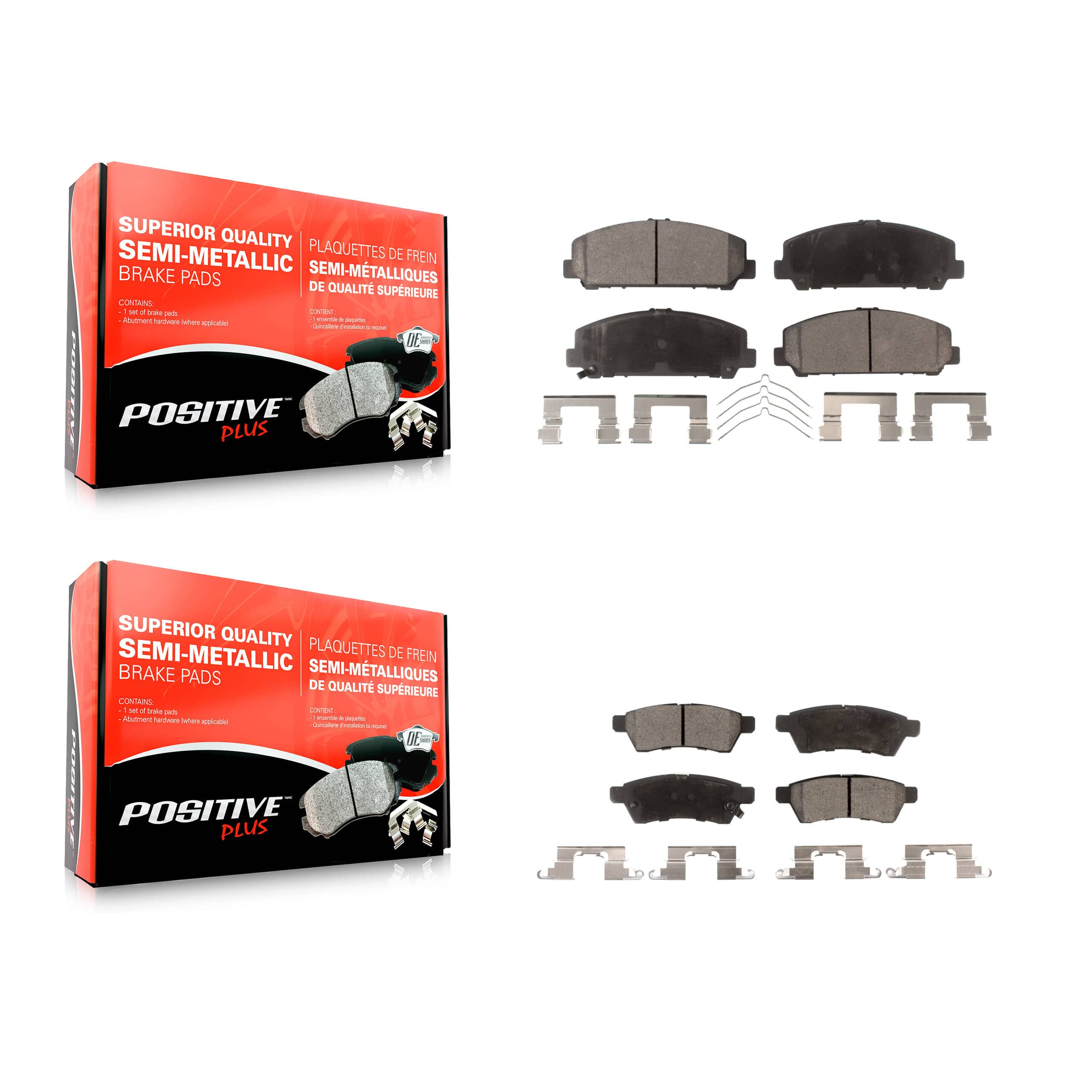 Positive Plus - KPF-100207 - Front and Rear Disc Brake Pad Kits