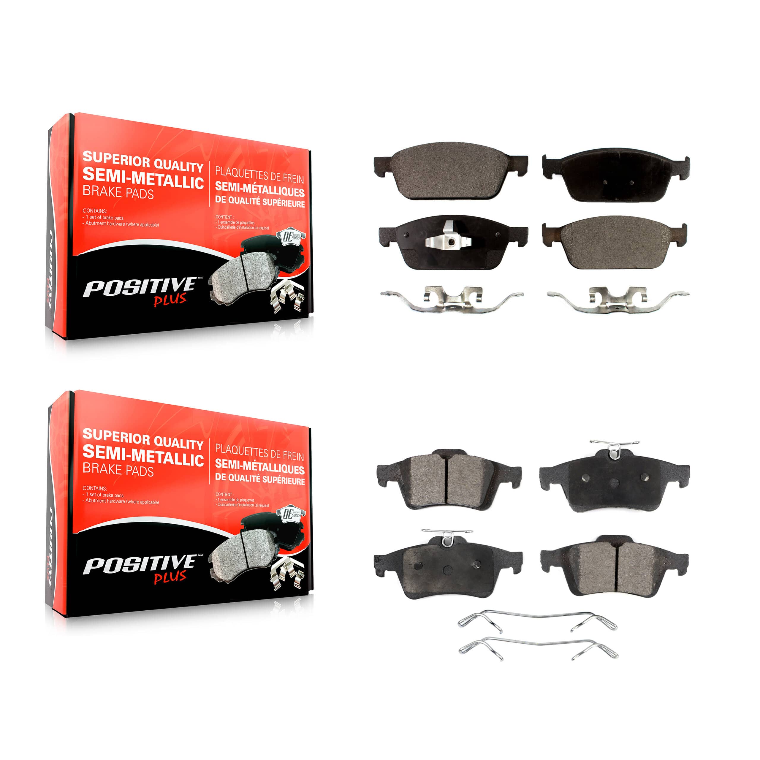 Positive Plus - KPF-100254 - Front and Rear Disc Brake Pad Kits