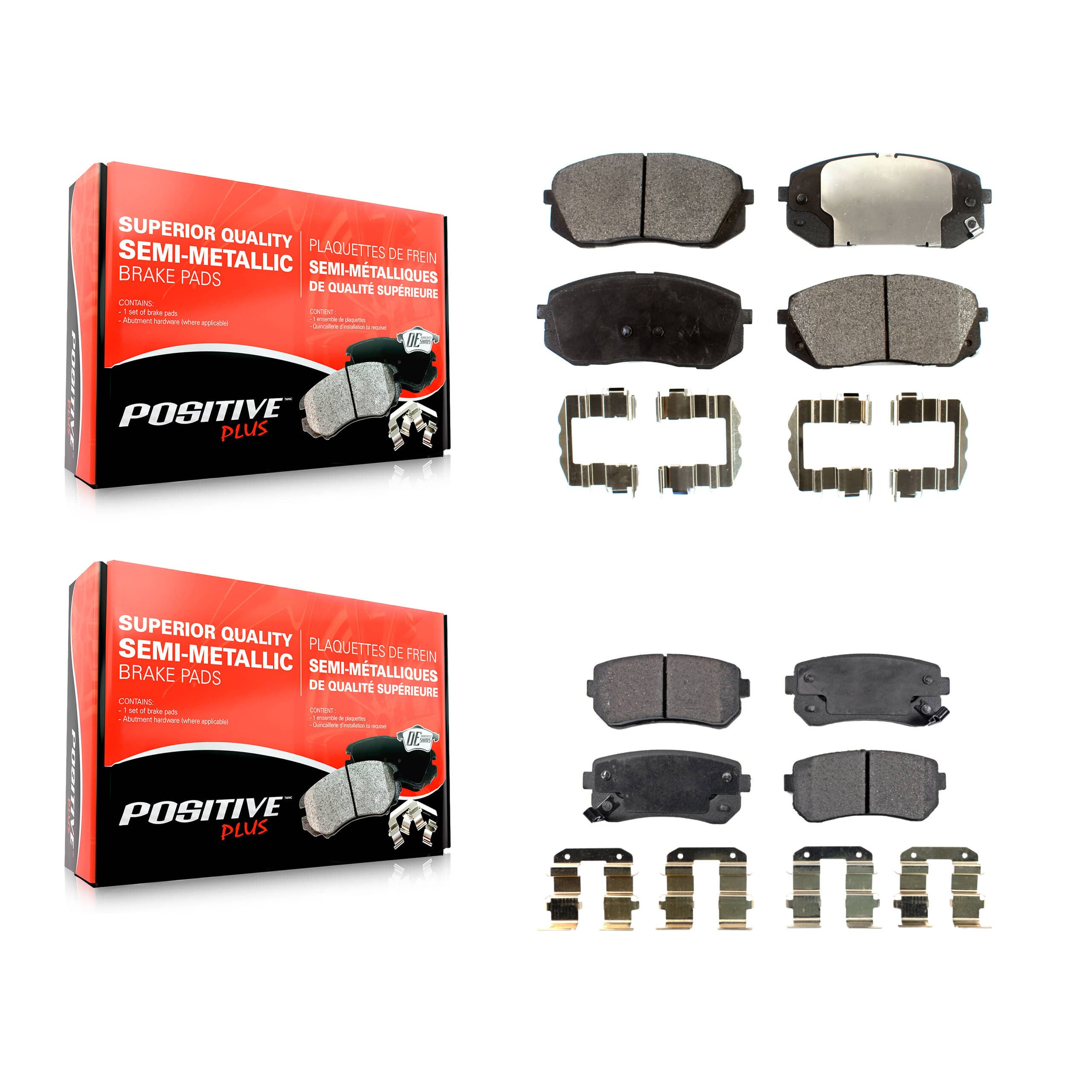 Positive Plus - KPF-100275 - Front and Rear Disc Brake Pad Kits