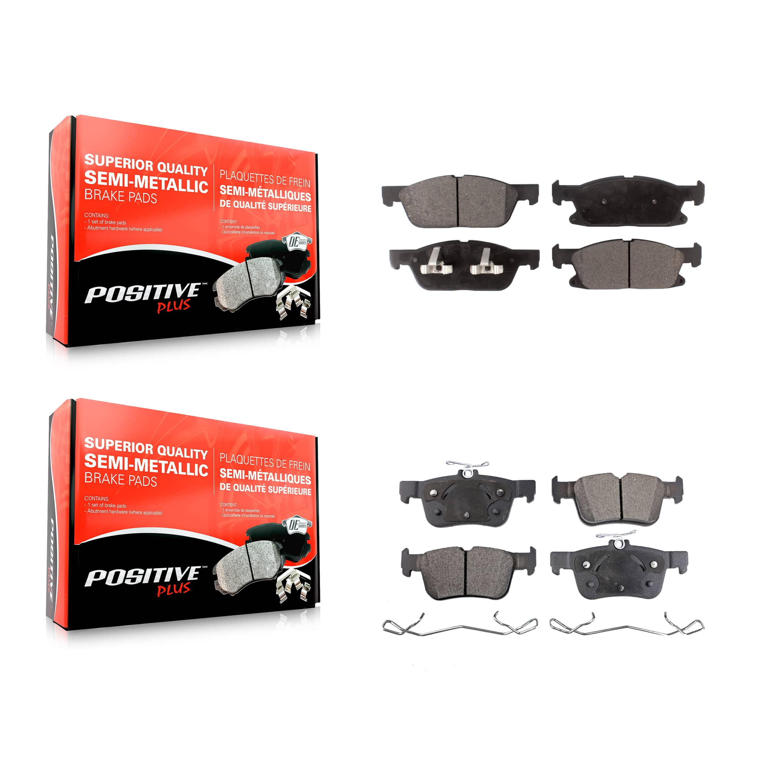 Positive Plus - KPF-100276 - Front and Rear Disc Brake Pad Kits