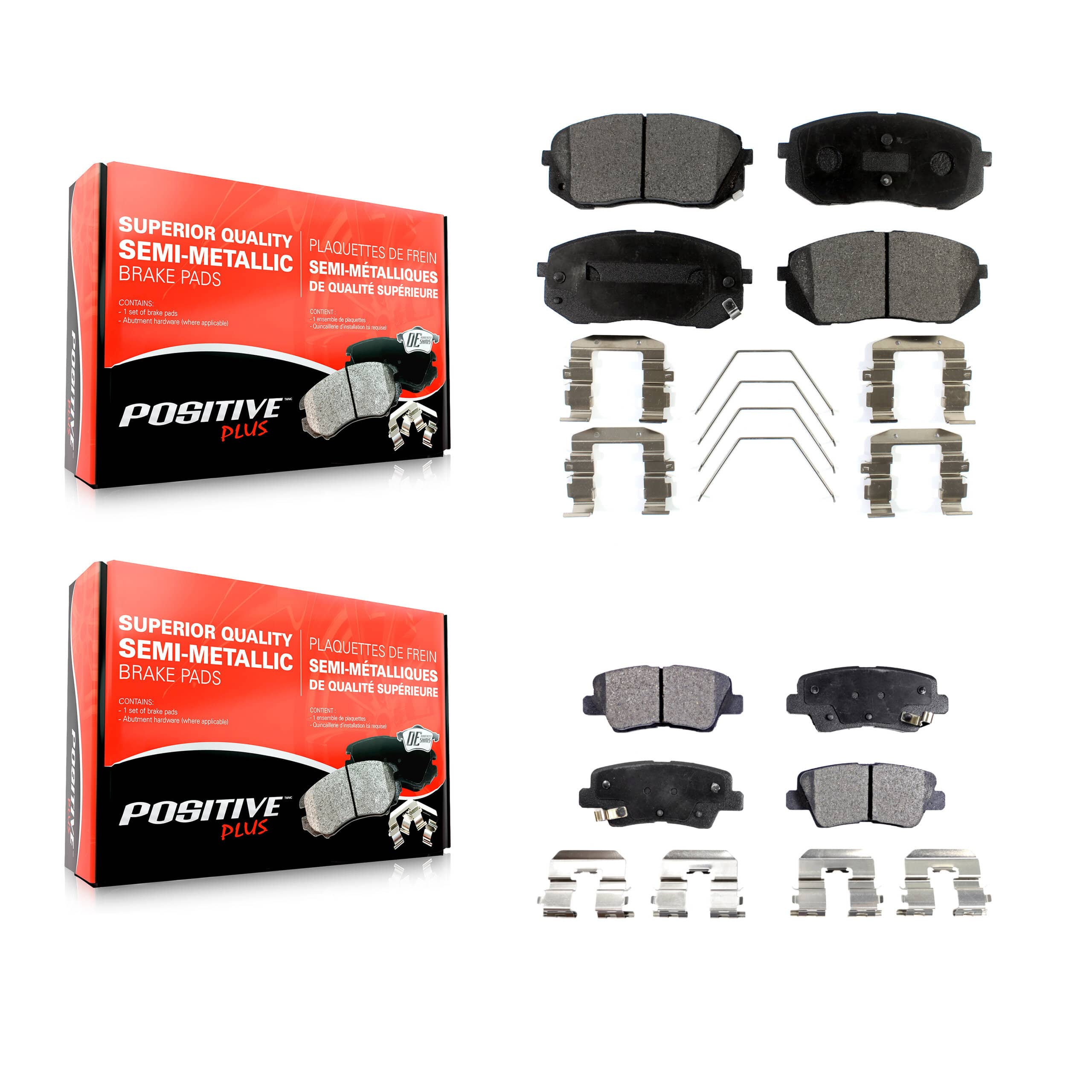 Positive Plus - KPF-100285 - Front and Rear Disc Brake Pad Kits