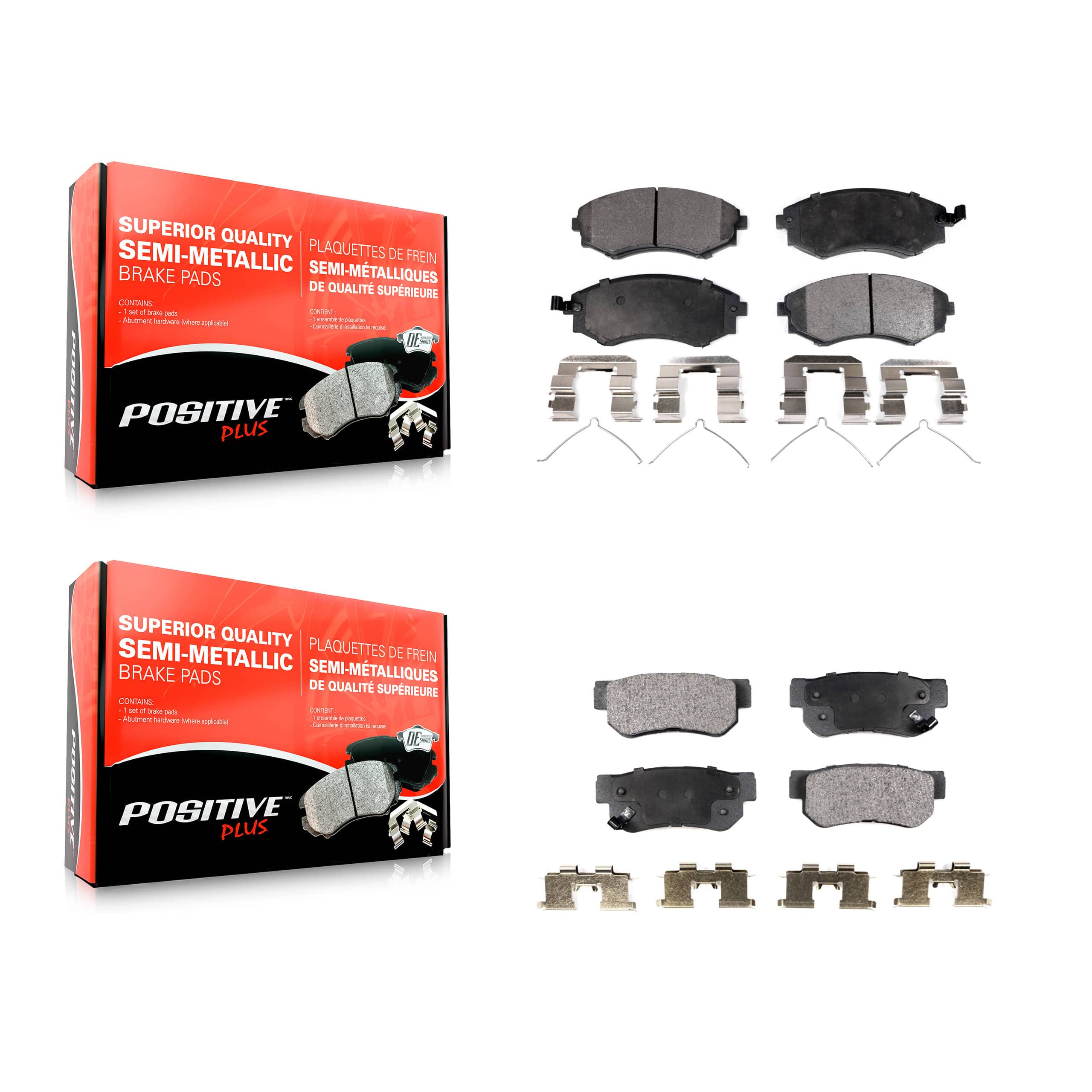 Positive Plus - KPF-100334 - Front and Rear Disc Brake Pad Kits