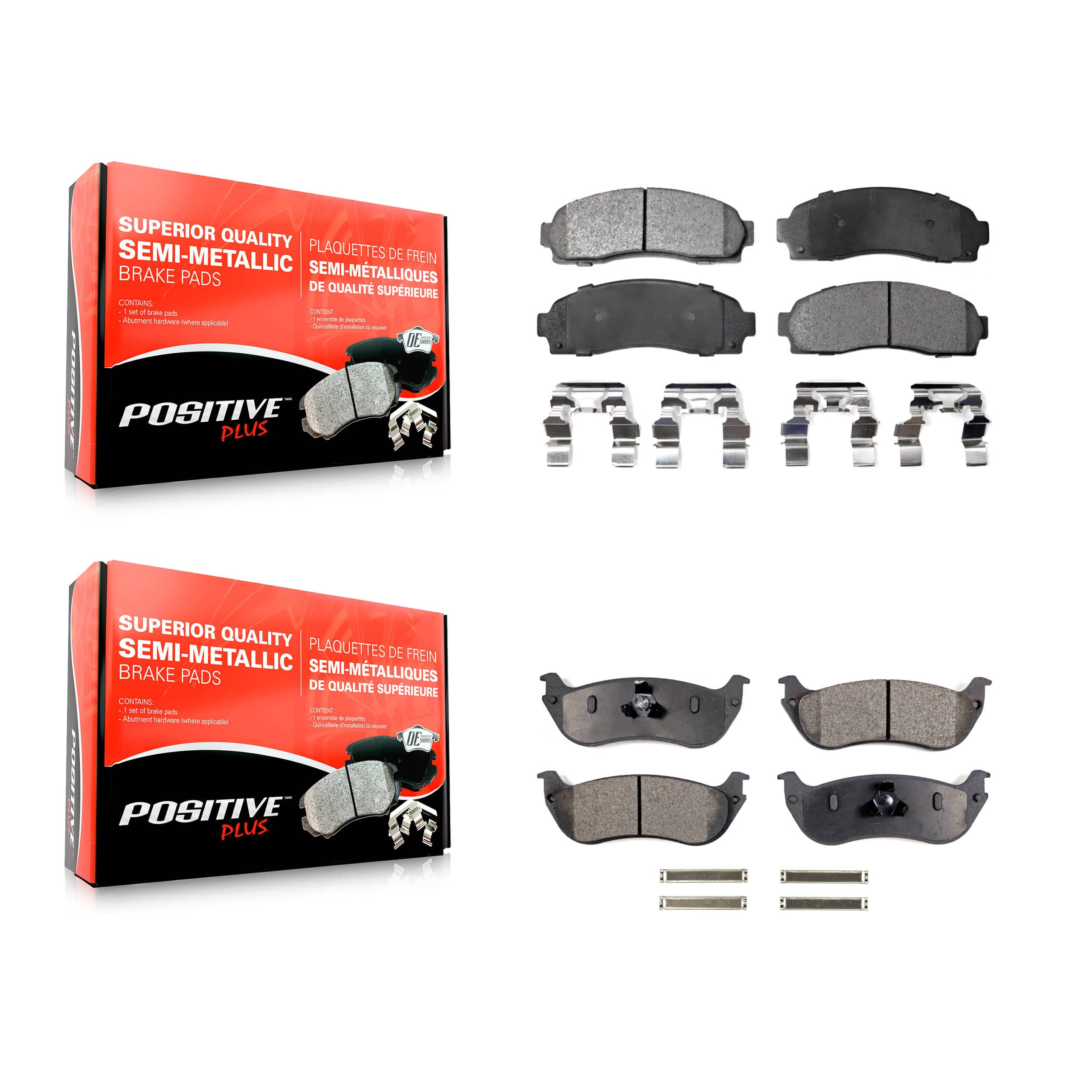 Positive Plus - KPF-100376 - Front and Rear Disc Brake Pad Kits