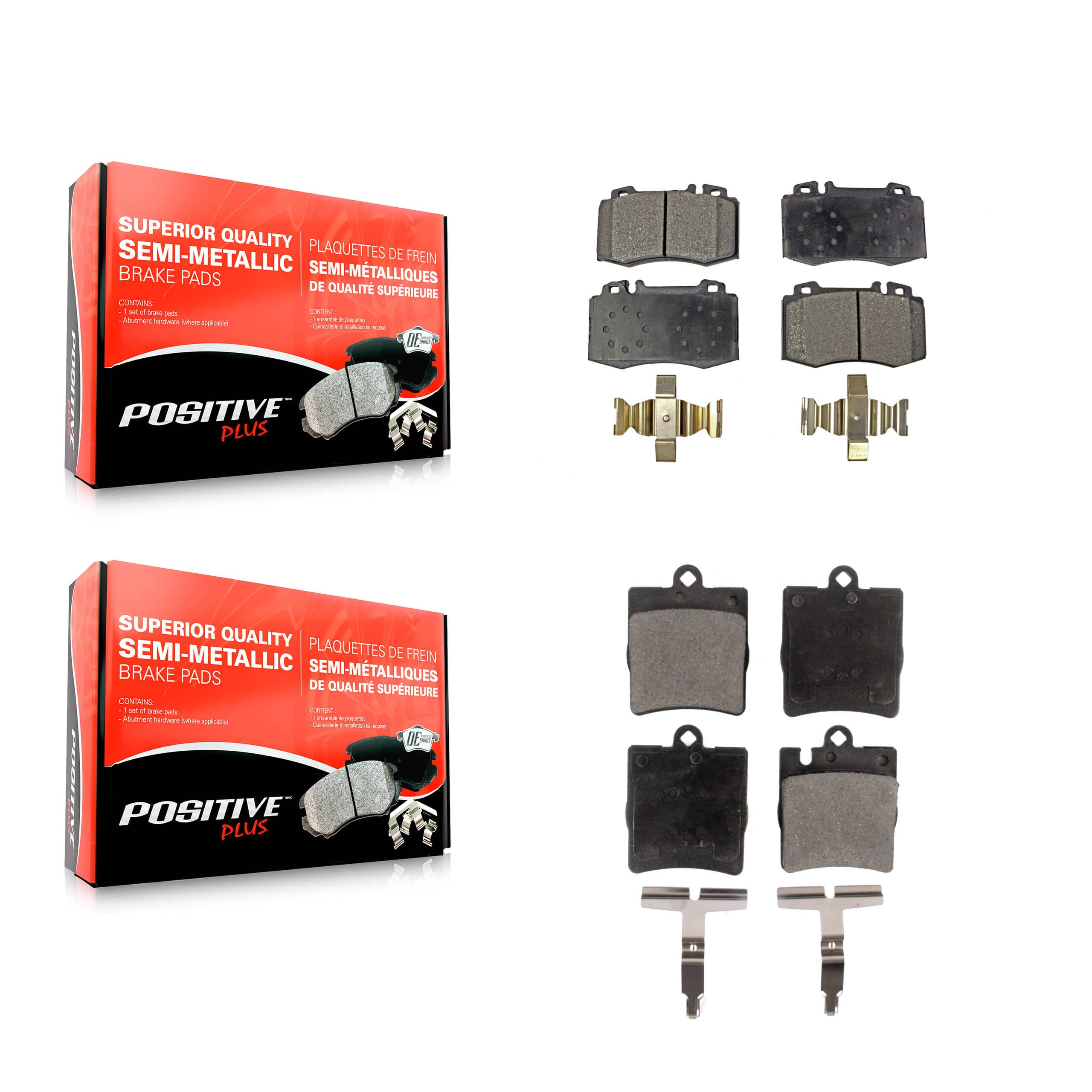 Positive Plus - KPF-100385 - Front and Rear Disc Brake Pad Kits