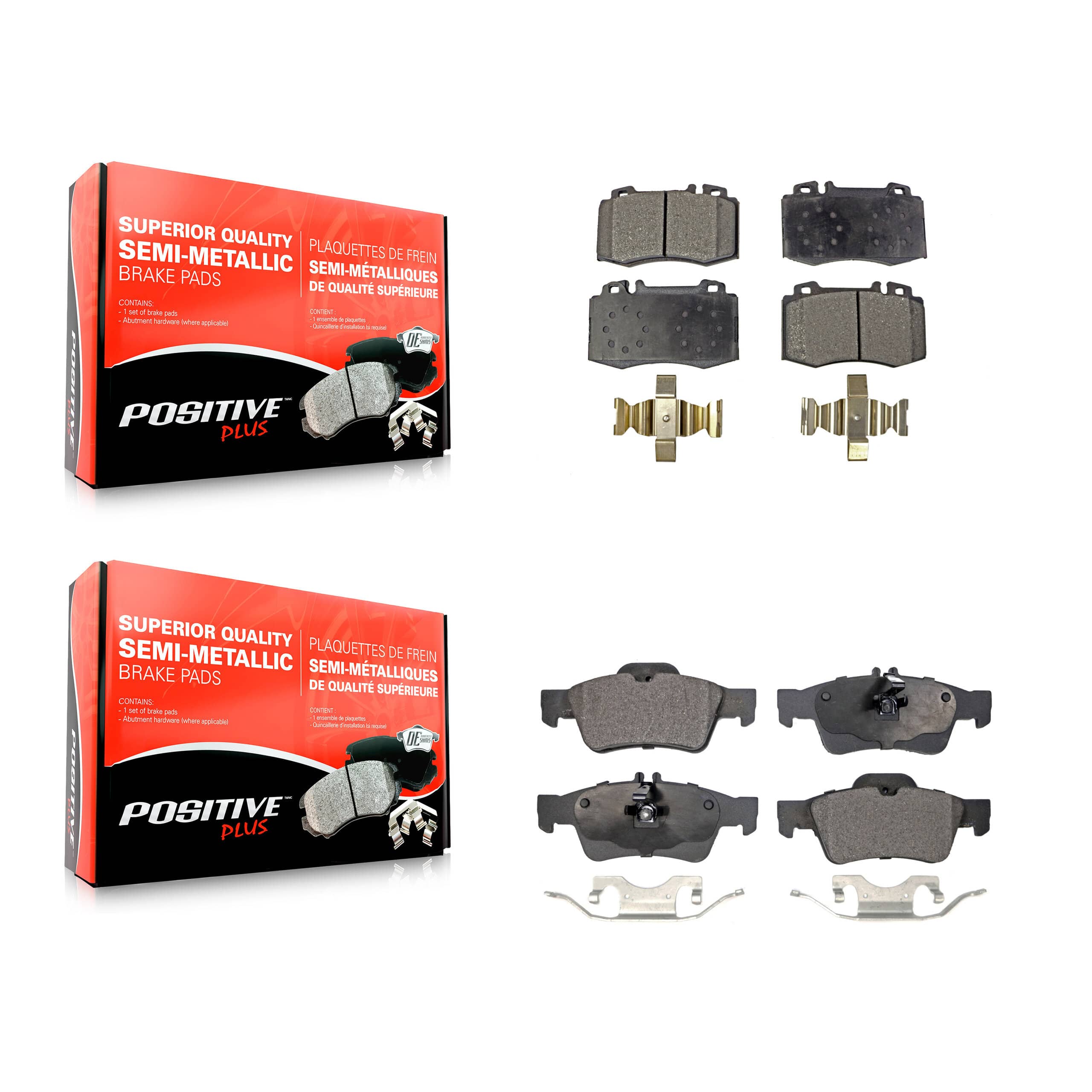 Positive Plus - KPF-100386 - Front and Rear Disc Brake Pad Kits