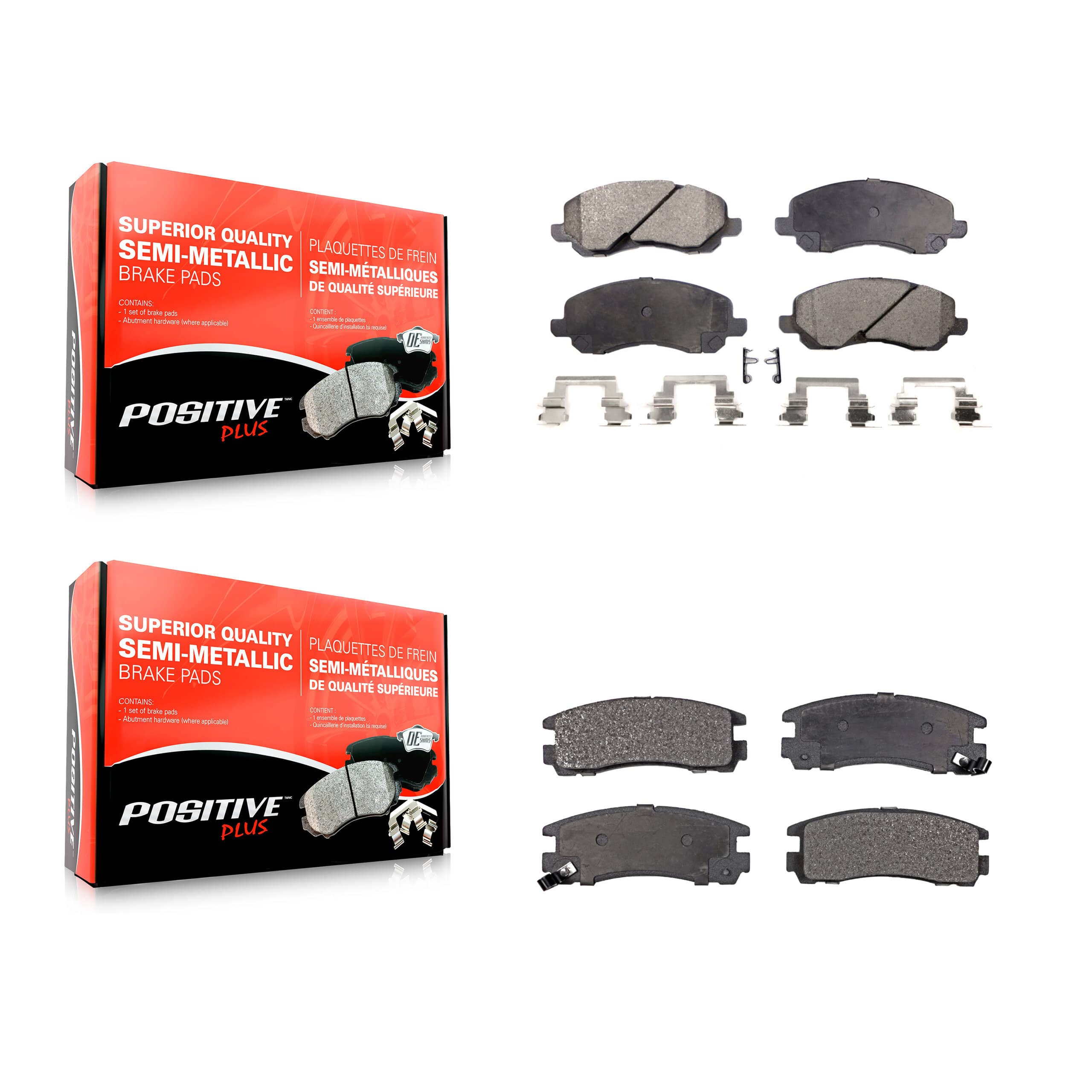 Positive Plus - KPF-100400 - Front and Rear Disc Brake Pad Kits