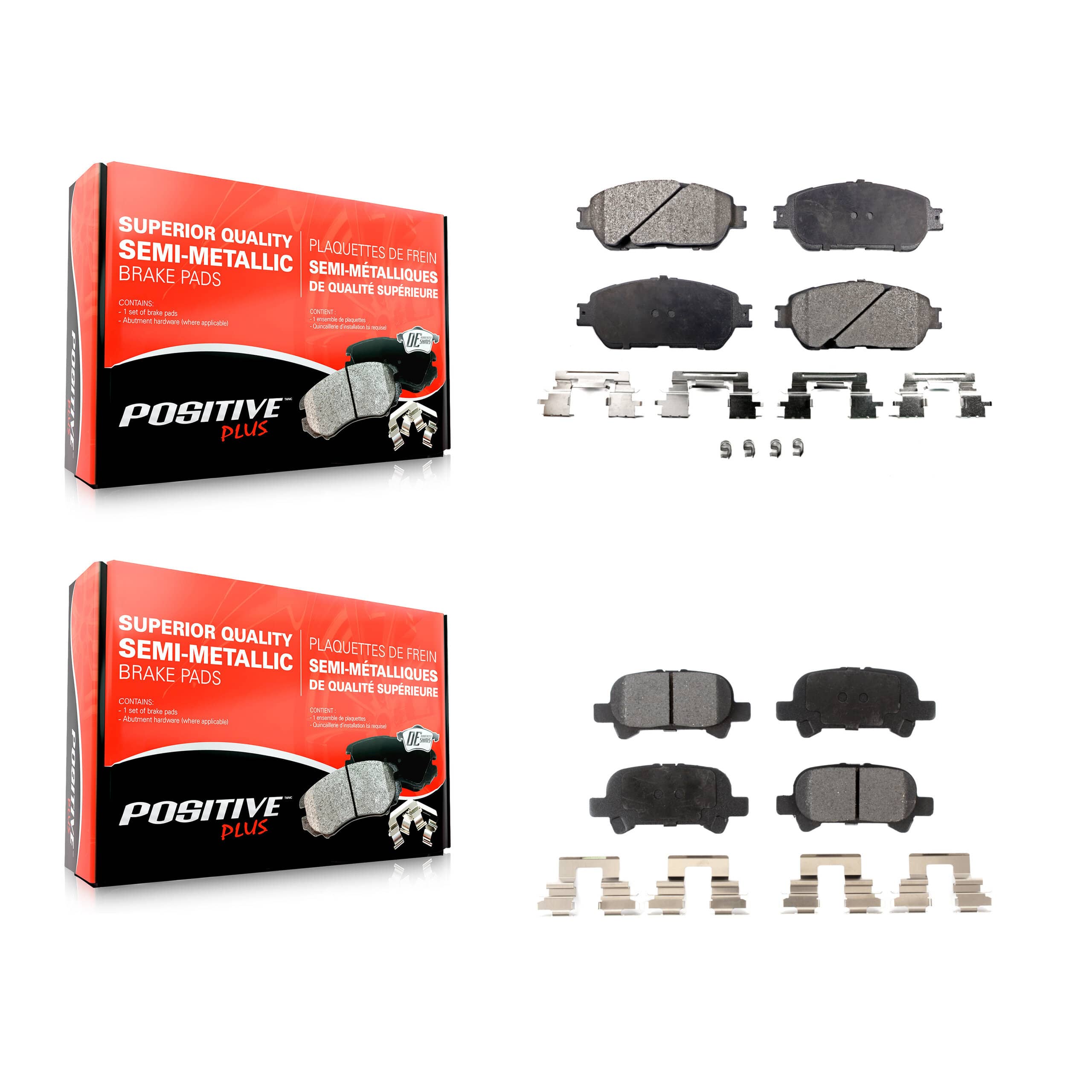 Positive Plus - KPF-100408 - Front and Rear Disc Brake Pad Kits