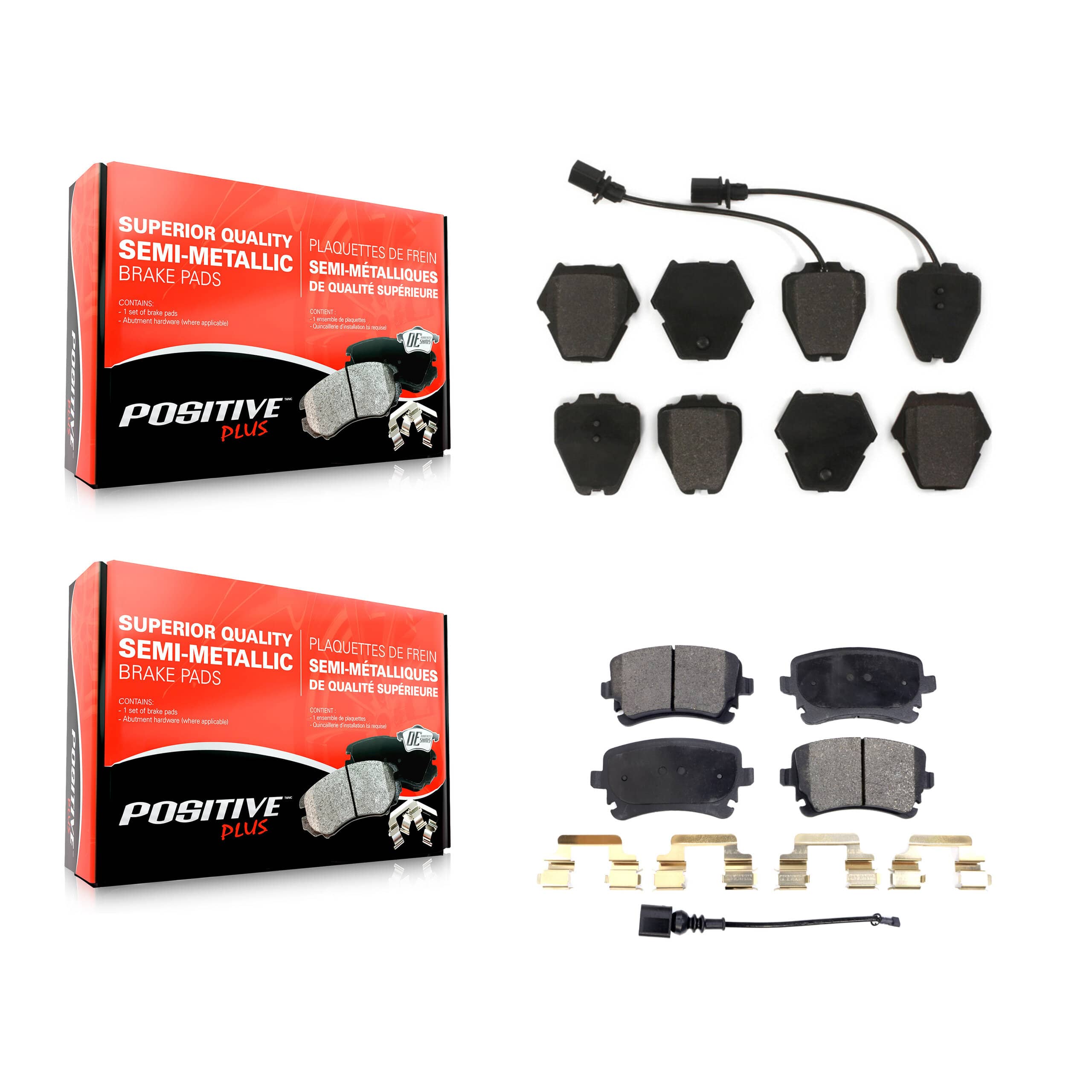 Positive Plus - KPF-100417 - Front and Rear Disc Brake Pad Kits