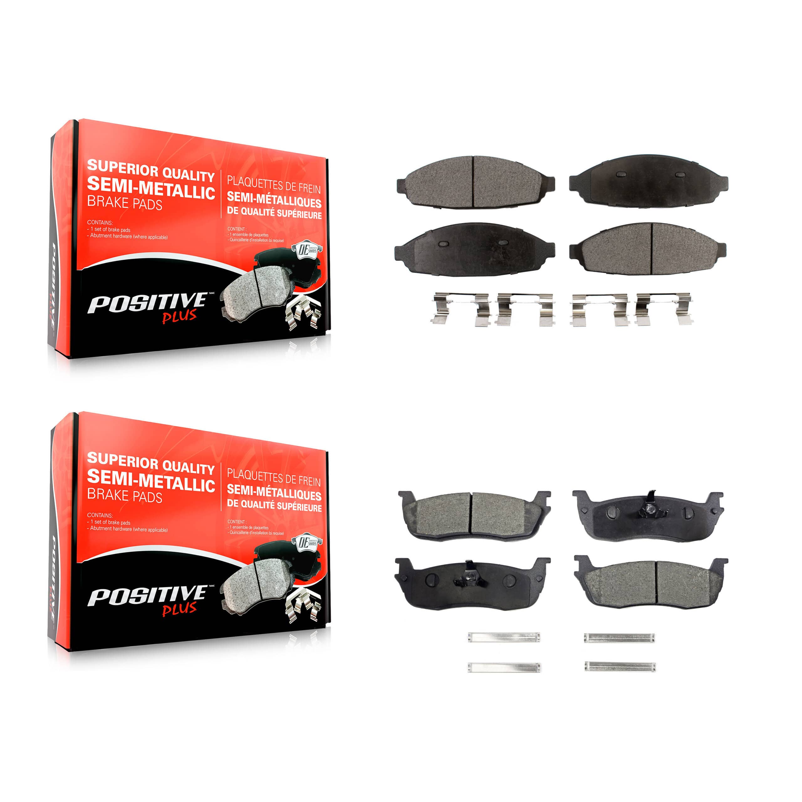 Positive Plus - KPF-100437 - Front and Rear Disc Brake Pad Kits
