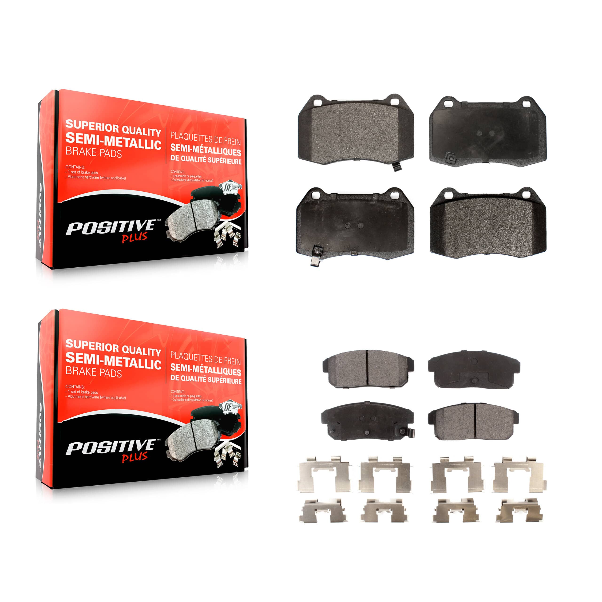 Positive Plus - KPF-100450 - Front and Rear Disc Brake Pad Kits