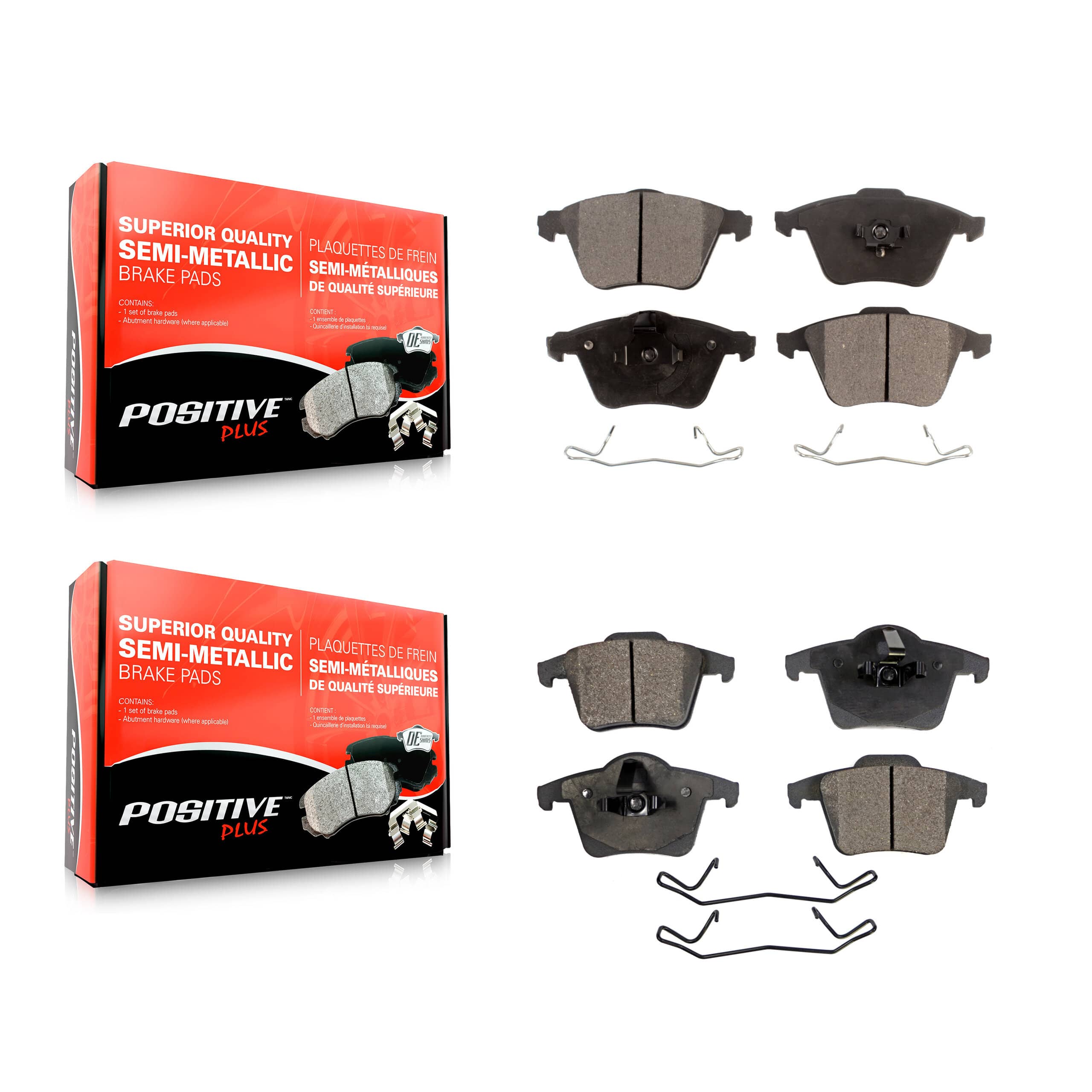Positive Plus - KPF-100458 - Front and Rear Disc Brake Pad Kits