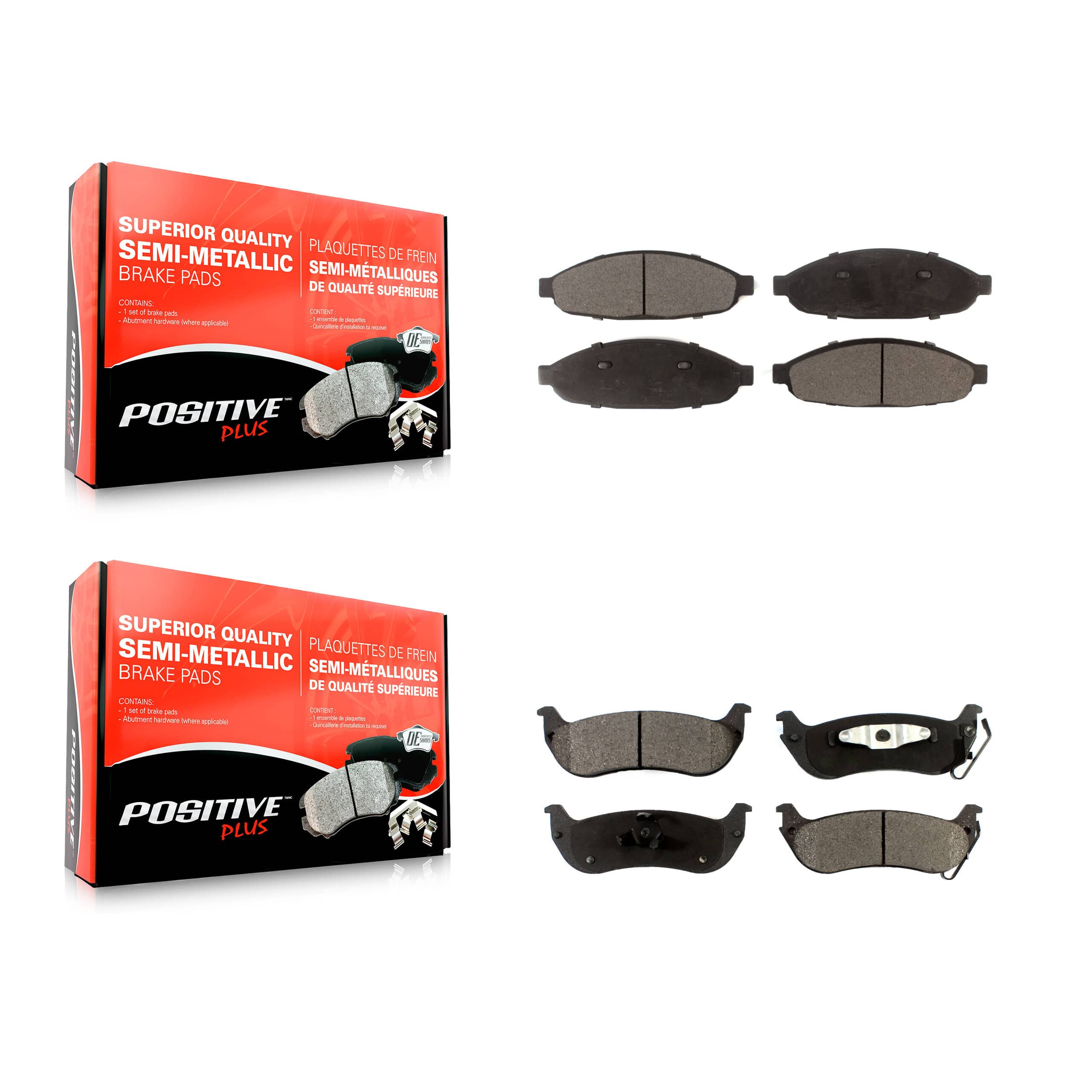 Positive Plus - KPF-100459 - Front and Rear Disc Brake Pad Kits