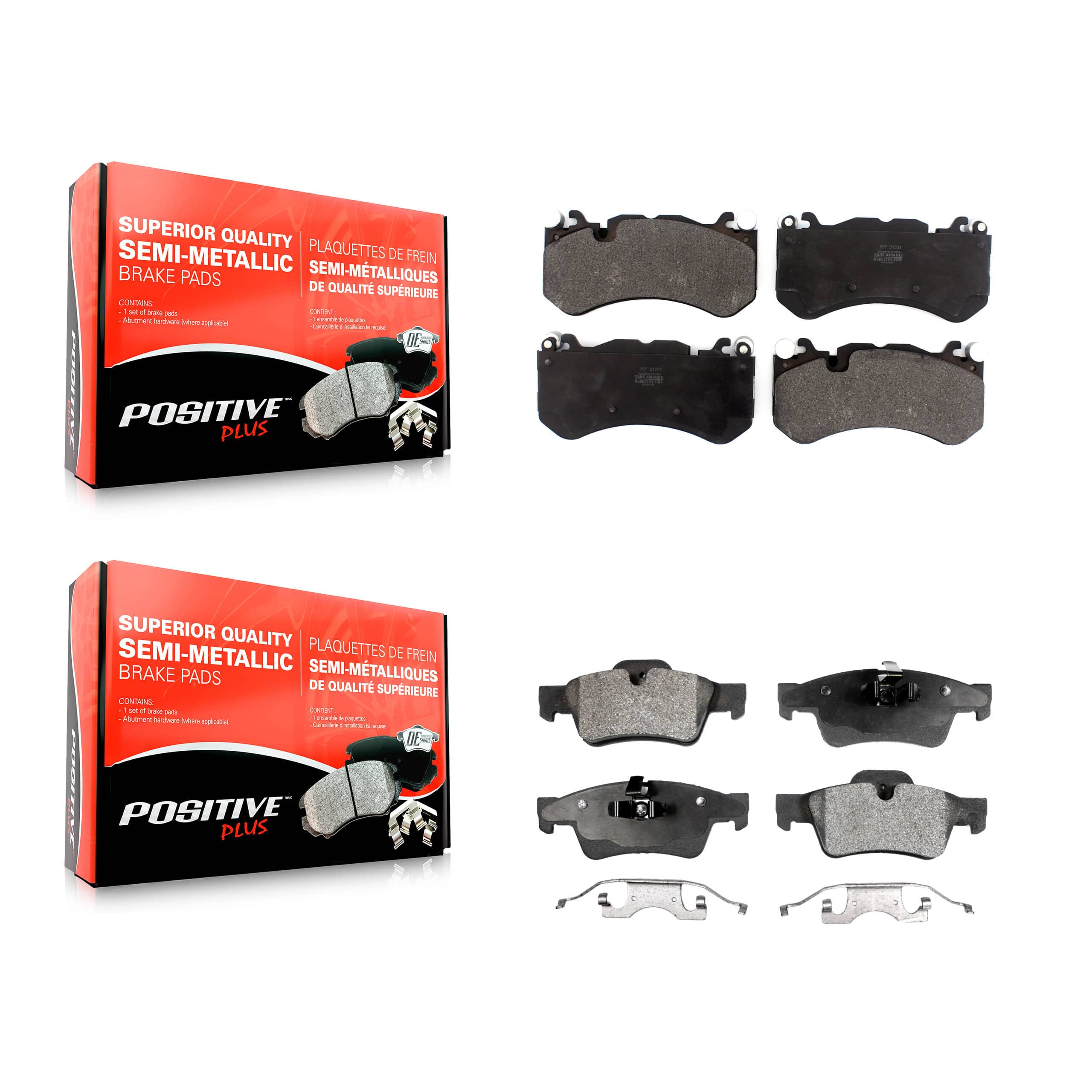 Positive Plus - KPF-100461 - Front and Rear Disc Brake Pad Kits