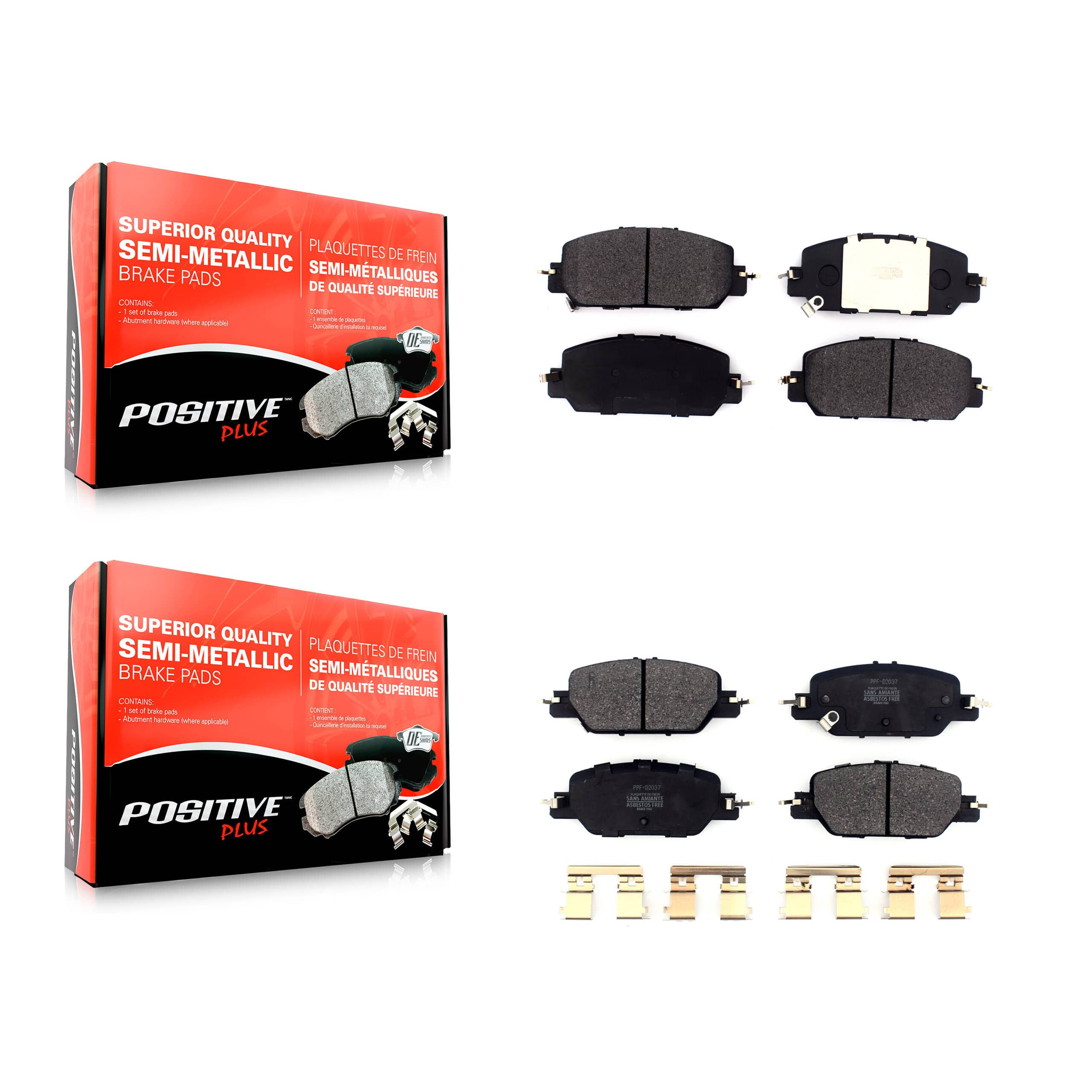 Positive Plus - KPF-100496 - Front and Rear Disc Brake Pad Kits