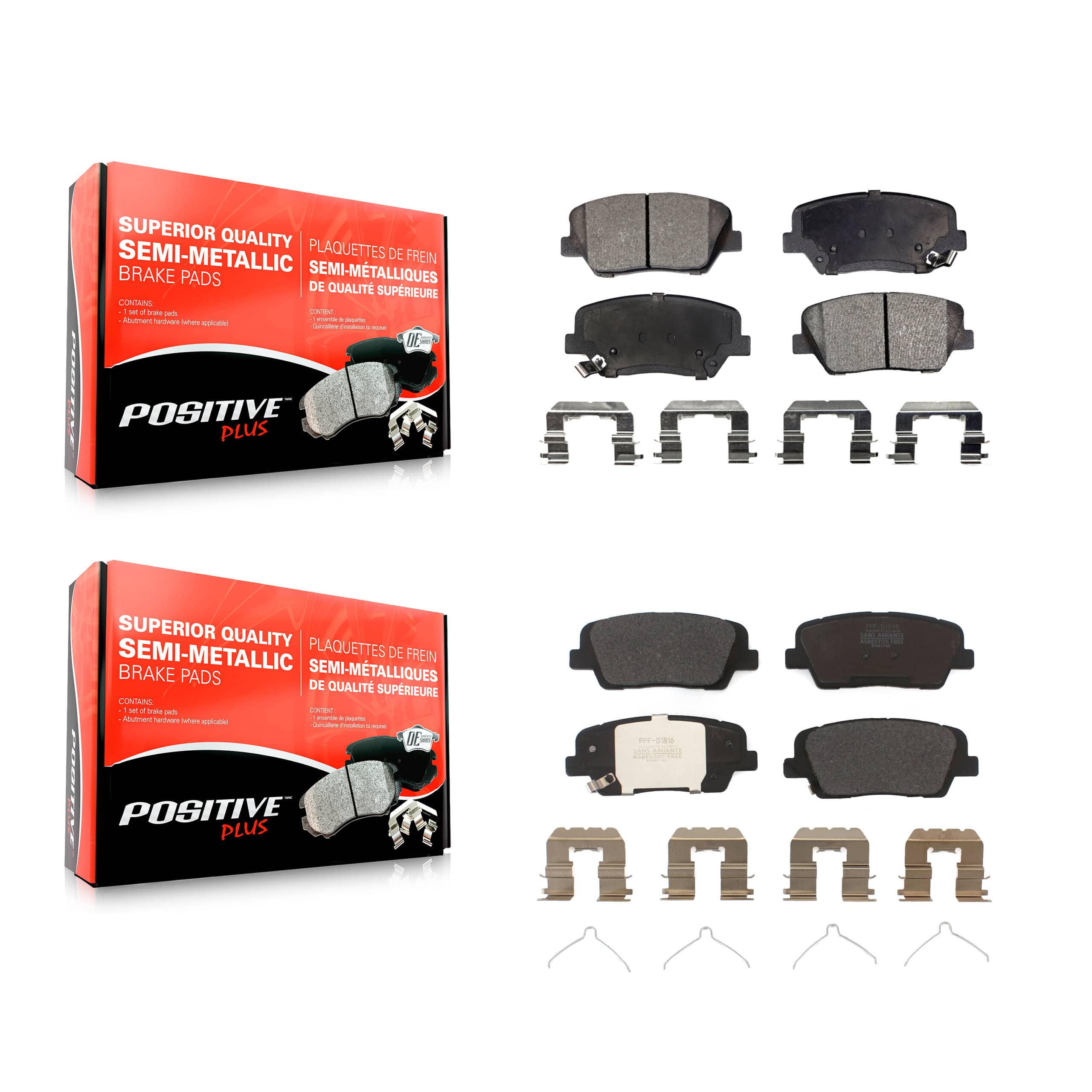 Positive Plus - KPF-100502 - Front and Rear Disc Brake Pad Kits