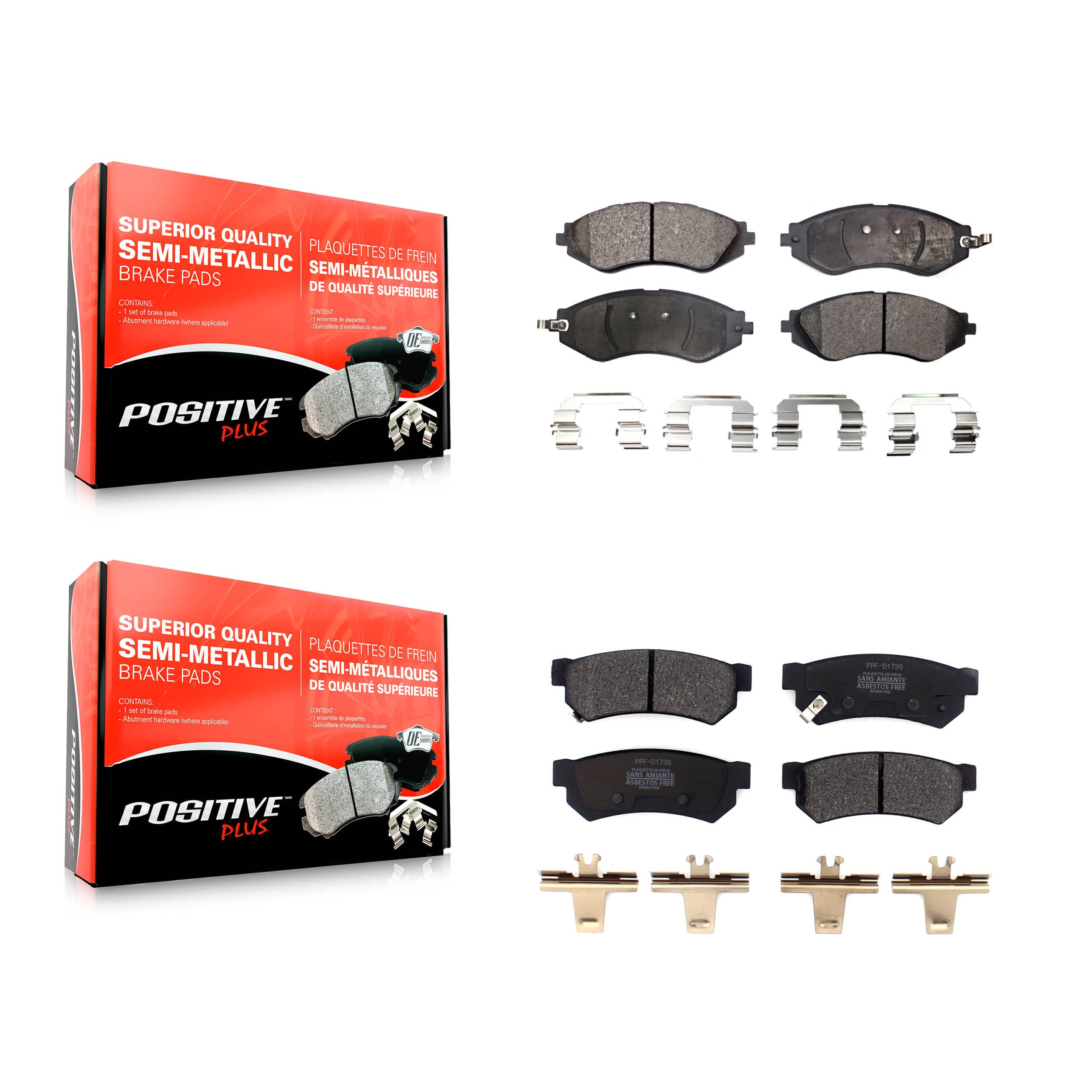 Positive Plus - KPF-100514 - Front and Rear Disc Brake Pad Kits