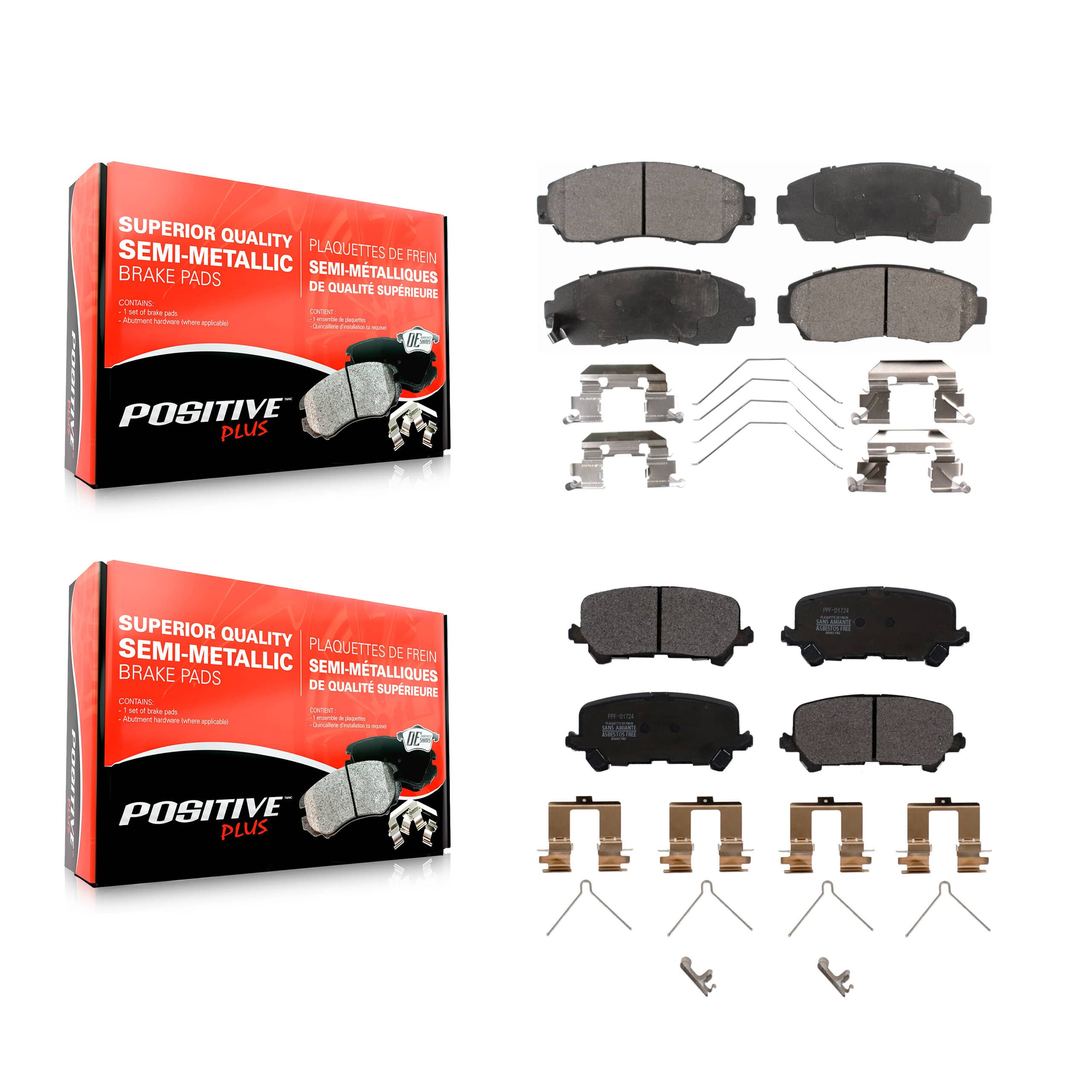 Positive Plus - KPF-100524 - Front and Rear Disc Brake Pad Kits