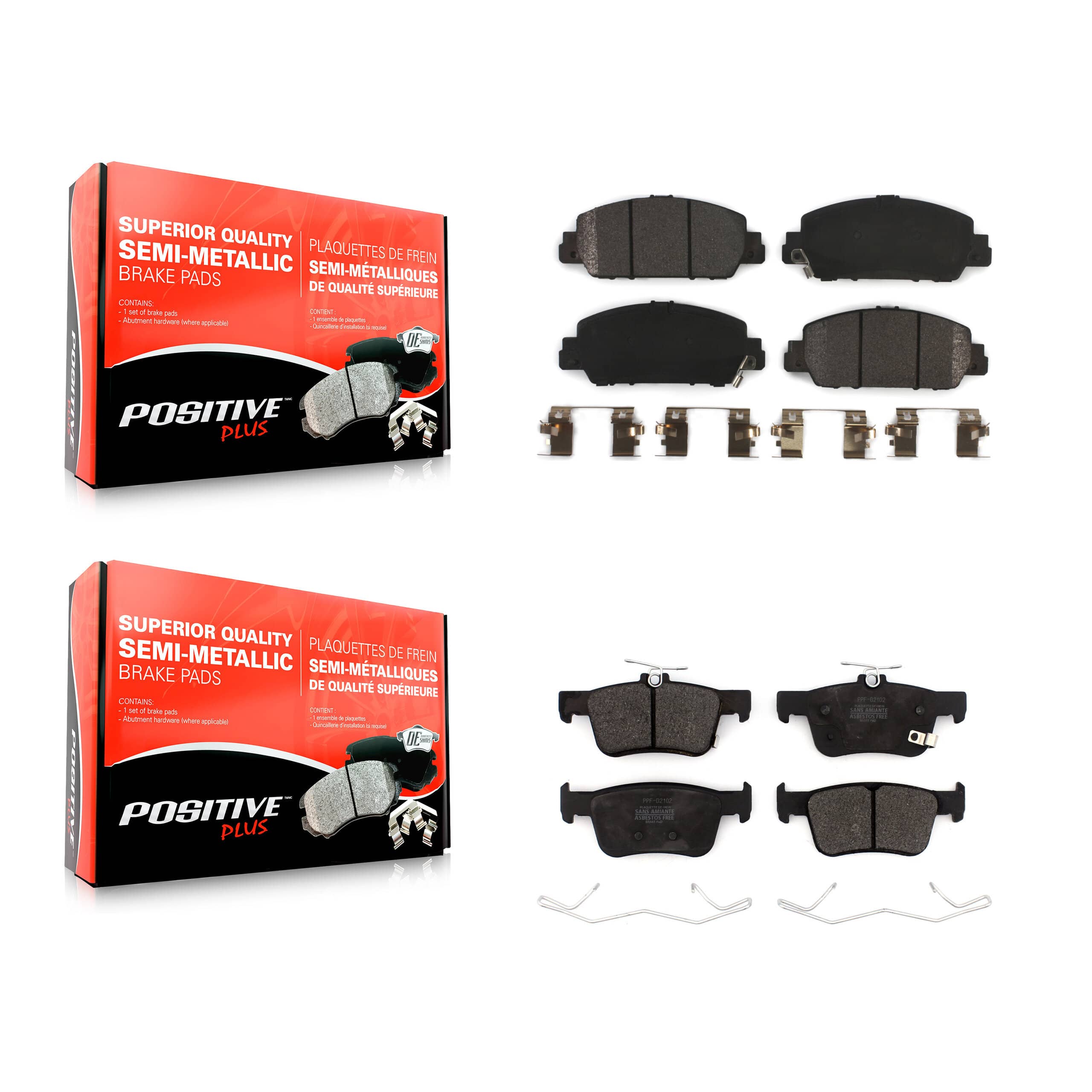 Positive Plus - KPF-100526 - Front and Rear Disc Brake Pad Kits