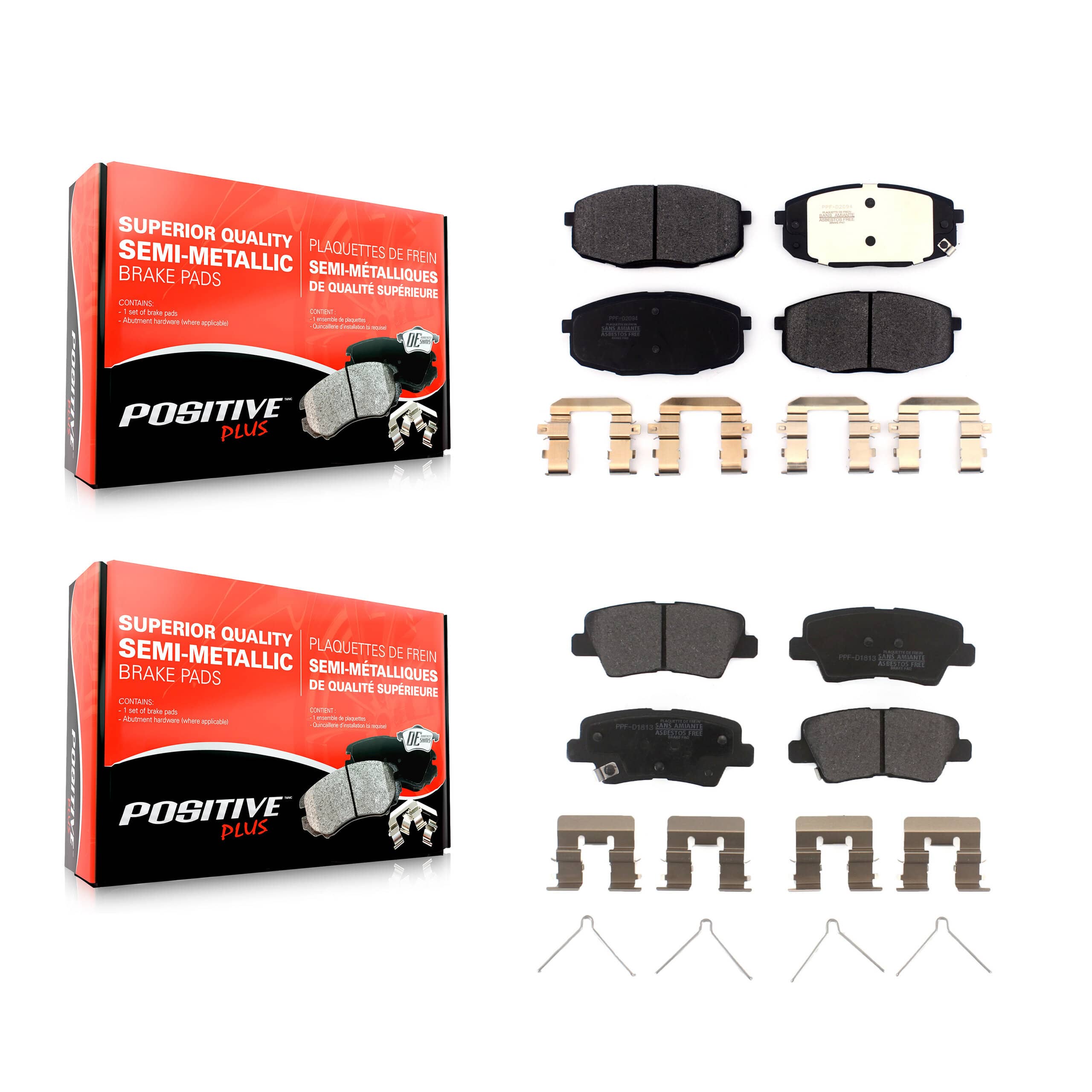 Positive Plus - KPF-100543 - Front and Rear Disc Brake Pad Kits