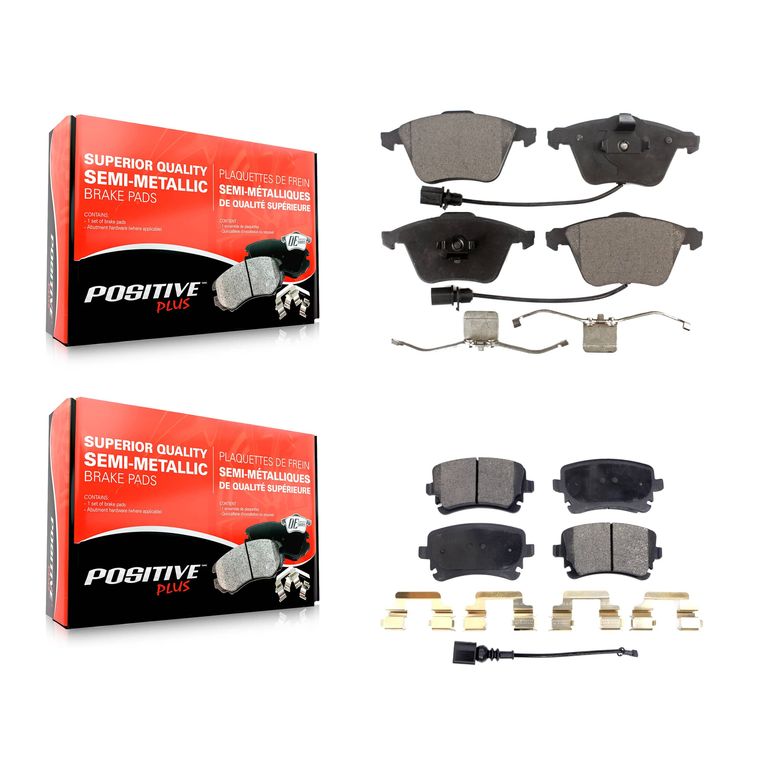 Positive Plus - KPF-100547 - Front and Rear Disc Brake Pad Kits