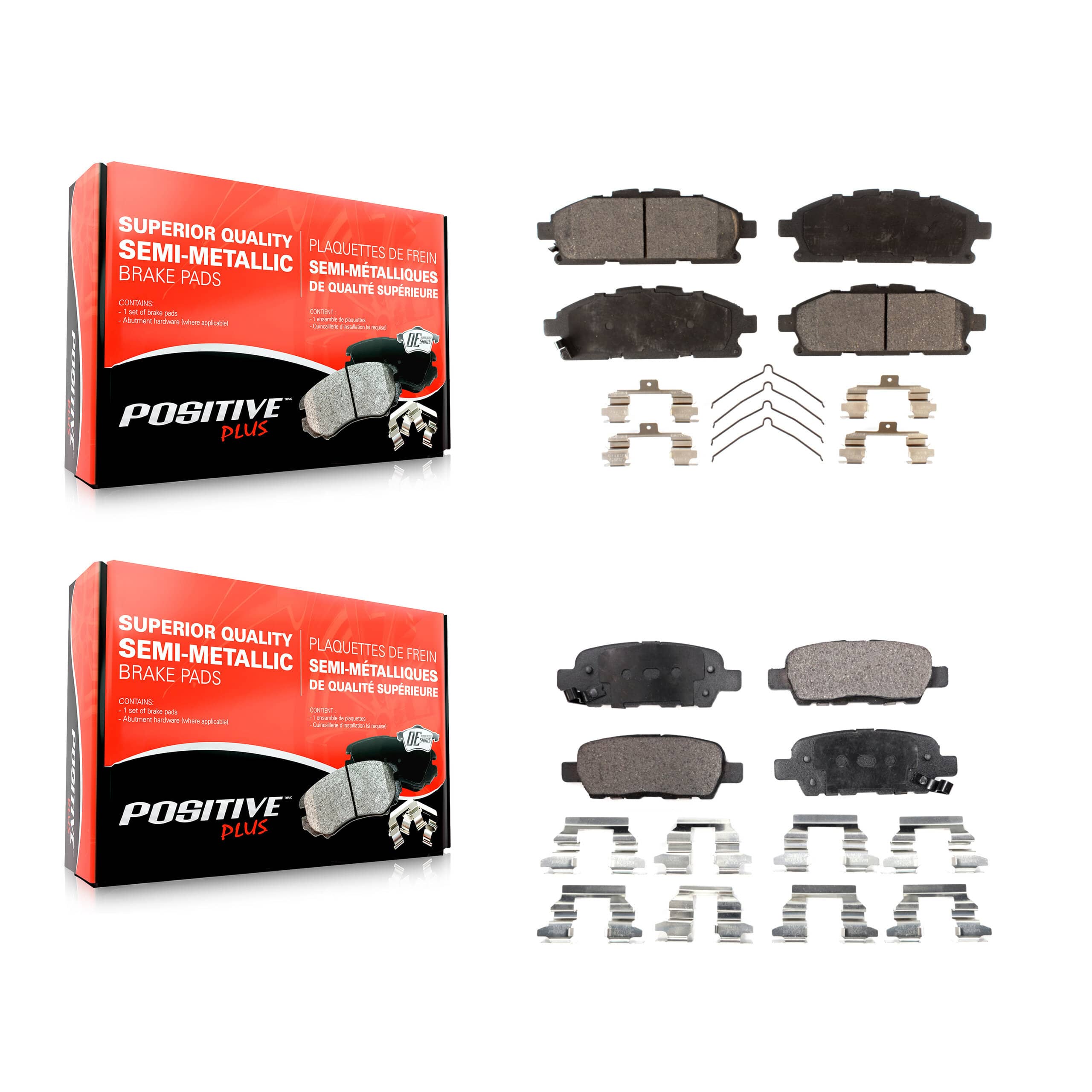 Positive Plus - KPF-100554 - Front and Rear Disc Brake Pad Kits