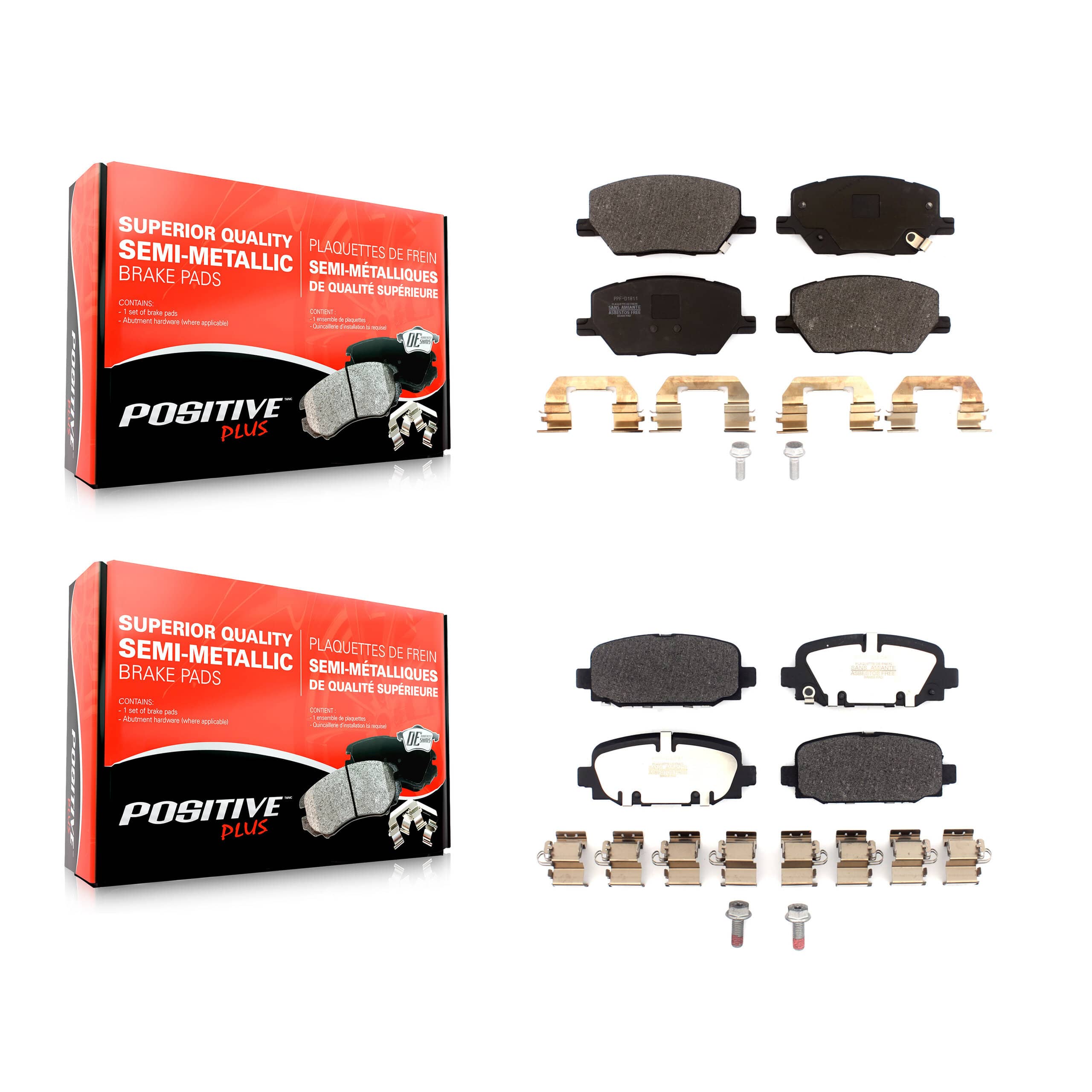 Positive Plus - KPF-100563 - Front and Rear Disc Brake Pad Kits