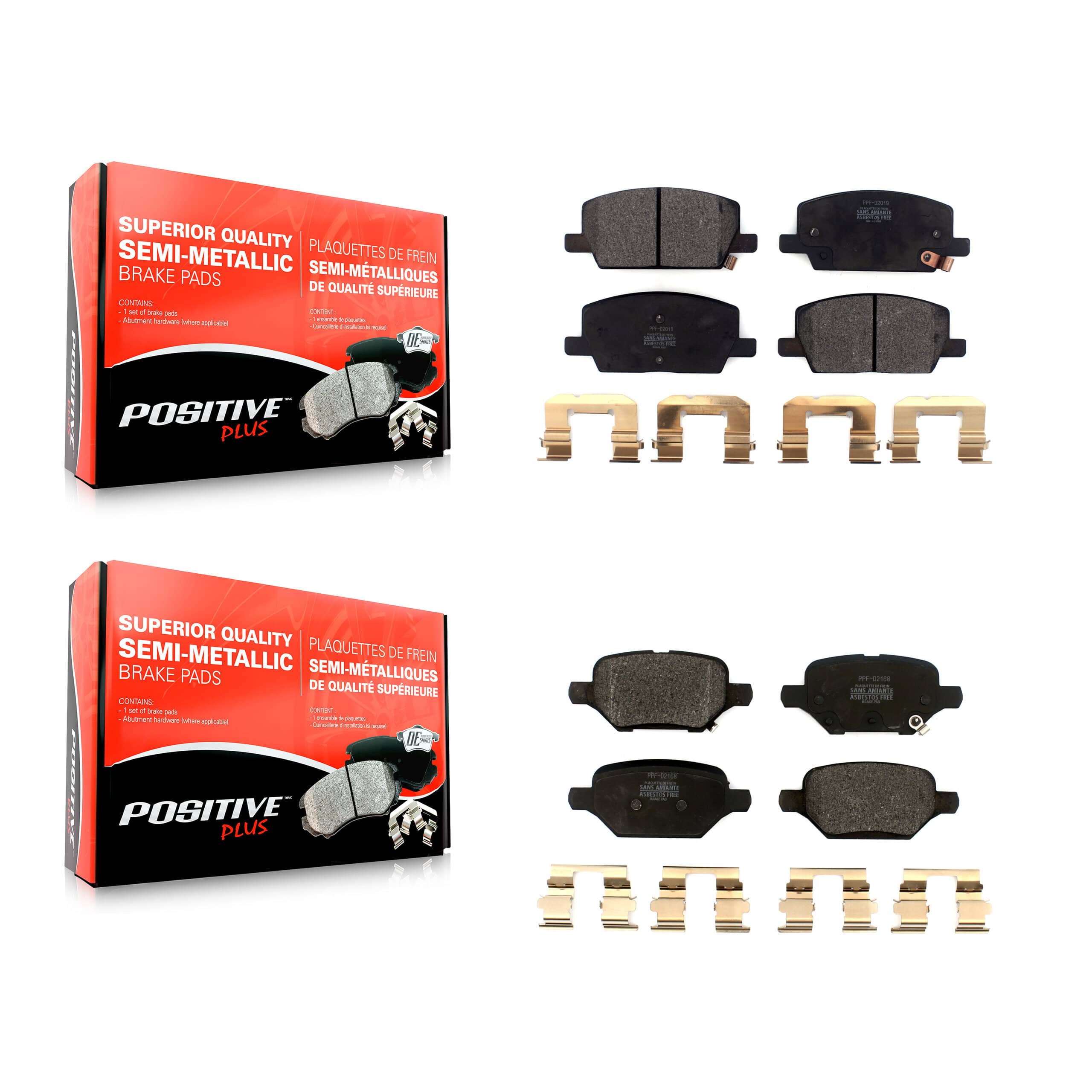 Positive Plus - KPF-100564 - Front and Rear Disc Brake Pad Kits