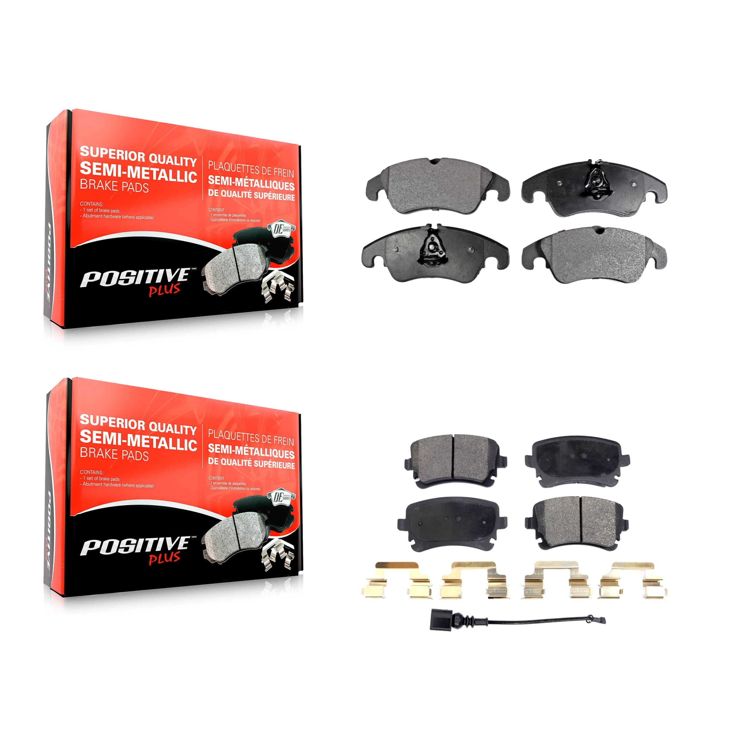 Positive Plus - KPF-100602 - Front and Rear Disc Brake Pad Kits