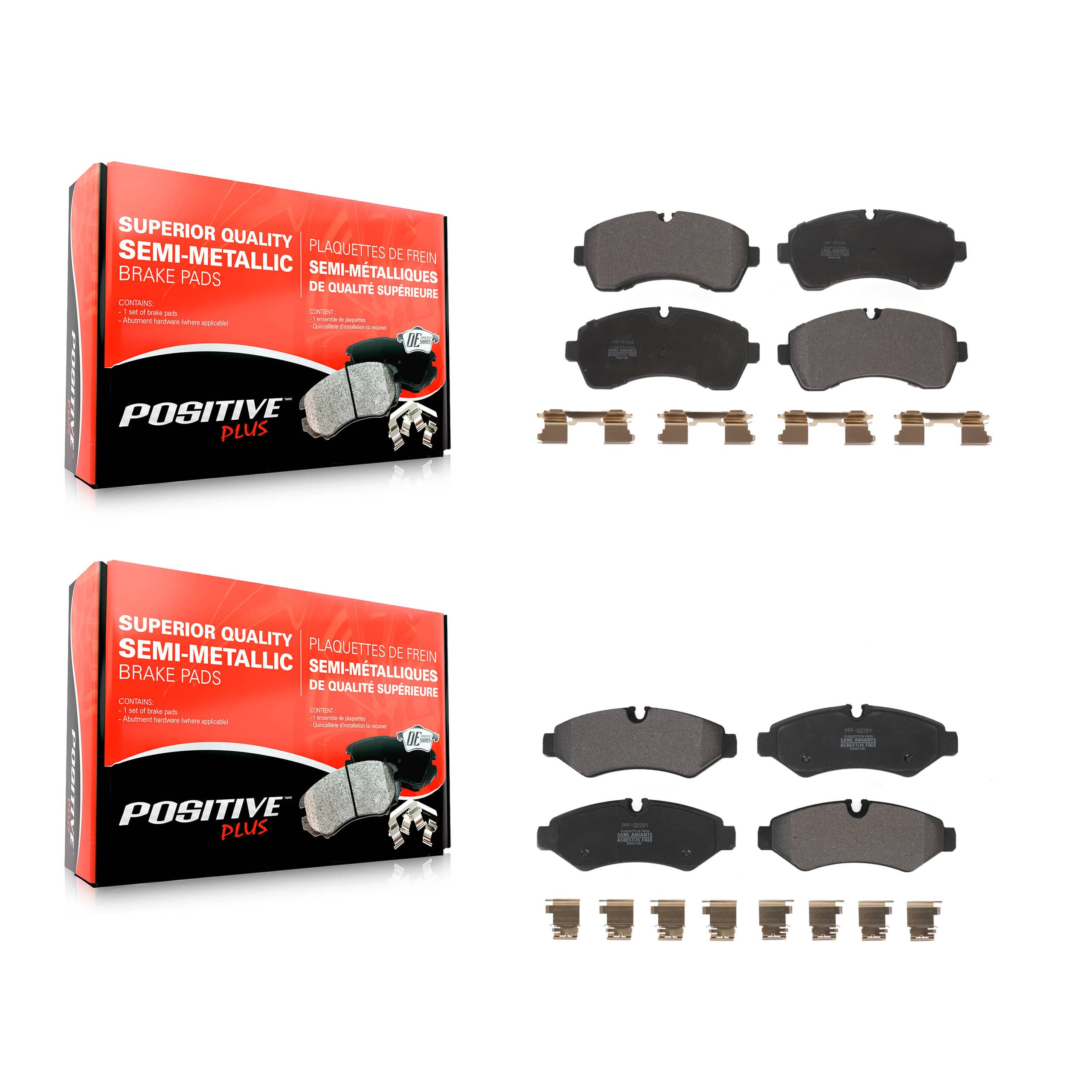 Positive Plus - KPF-100610 - Front and Rear Disc Brake Pad Kits