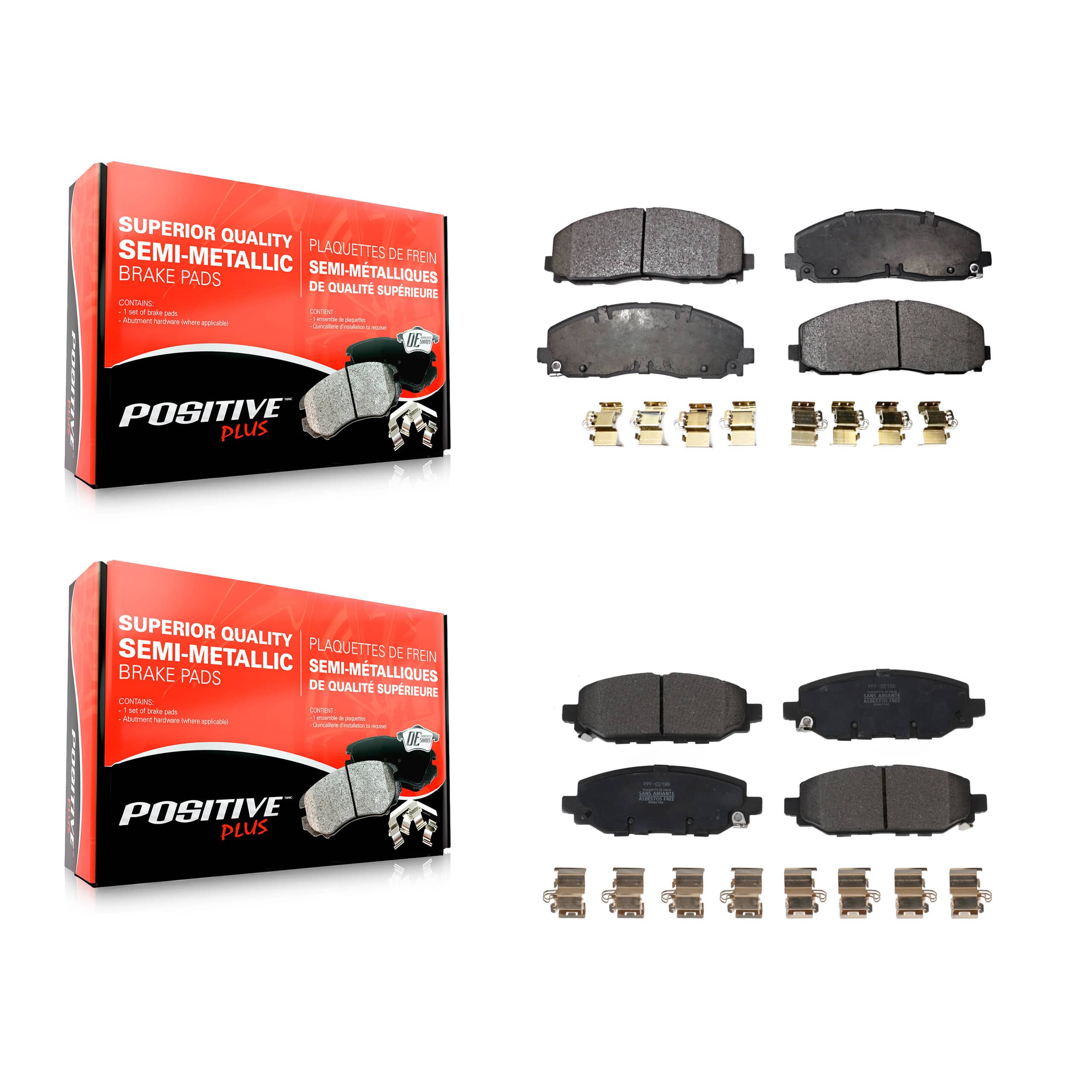 Positive Plus - KPF-100627 - Front and Rear Disc Brake Pad Kits